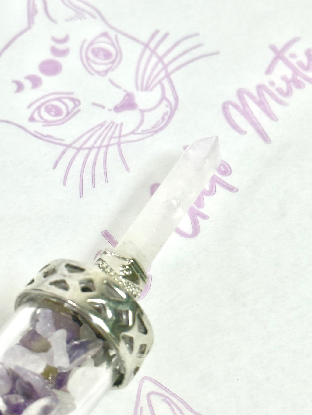 Varita de Poder Amatista y Cuarzo Cristal