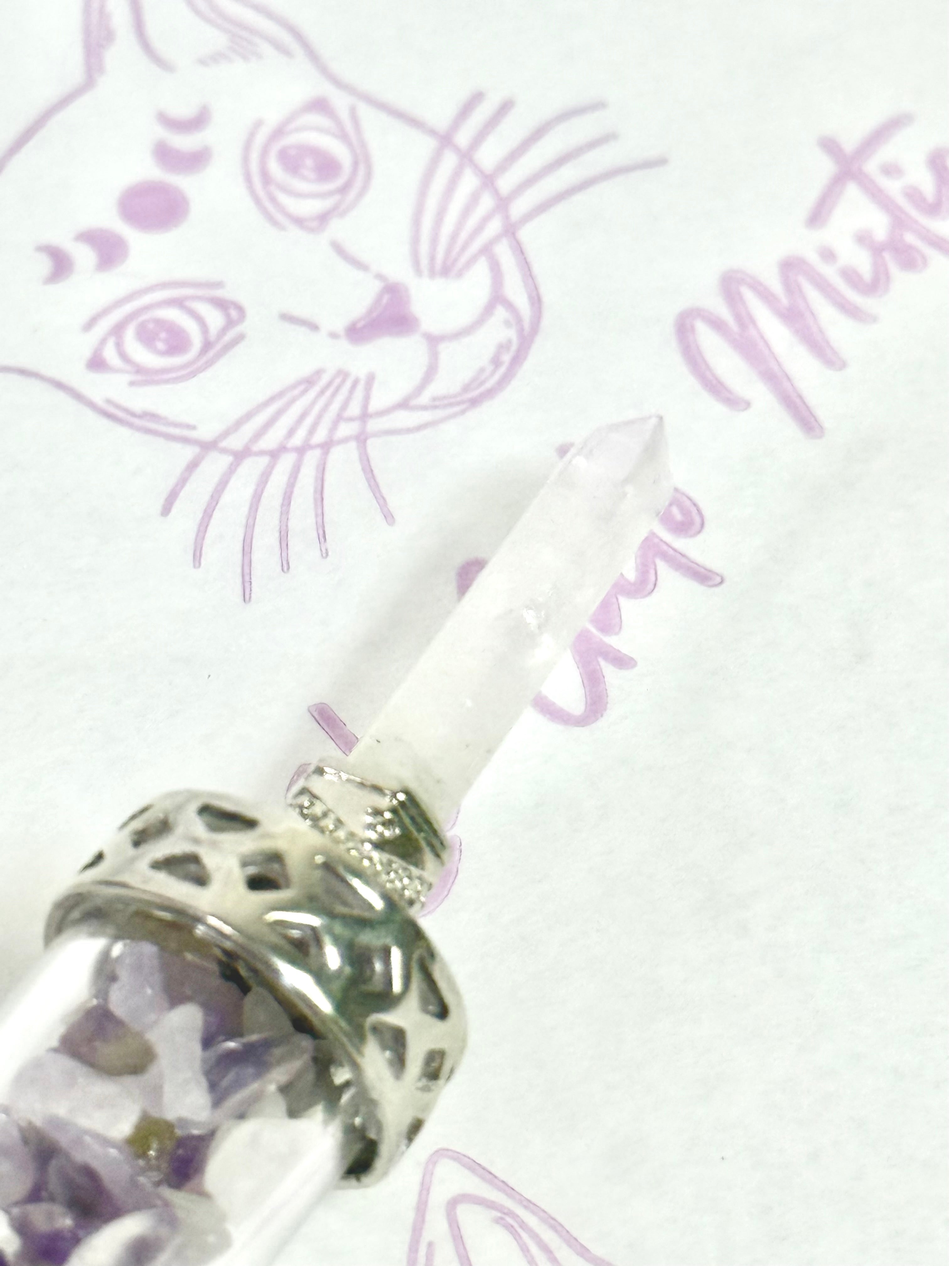 Varita de Poder Amatista y Cuarzo Cristal