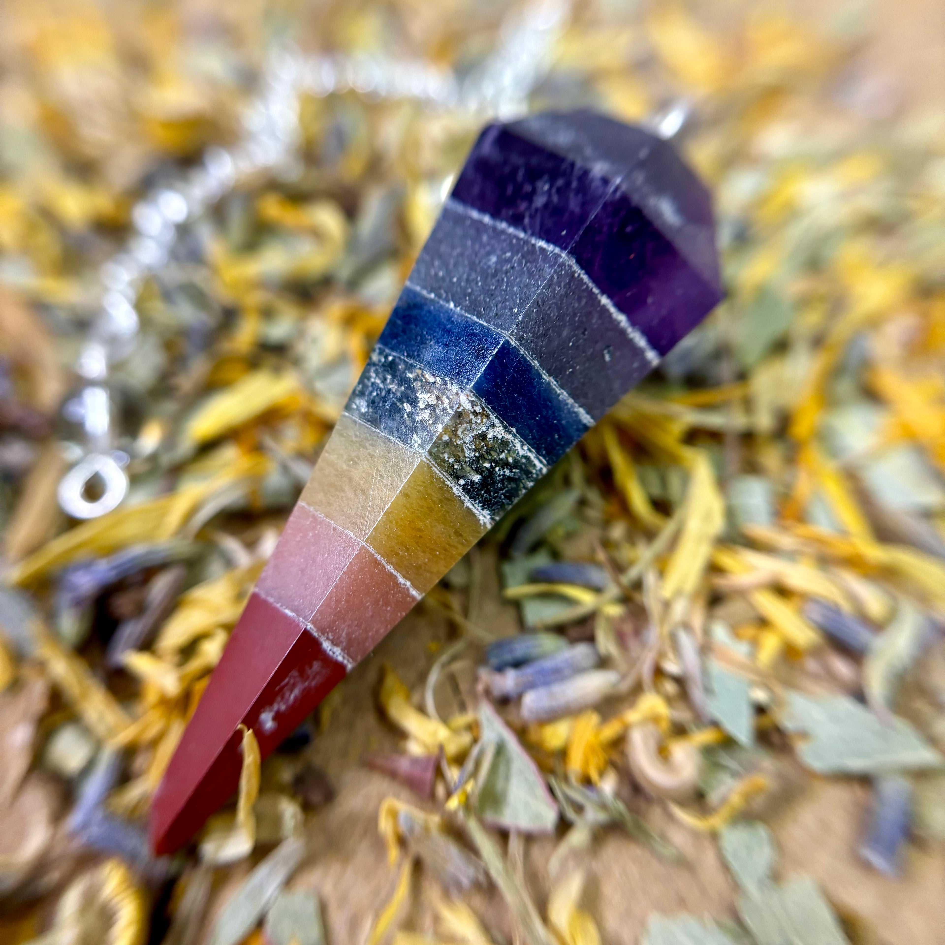 Péndulo facetado 7 chakras