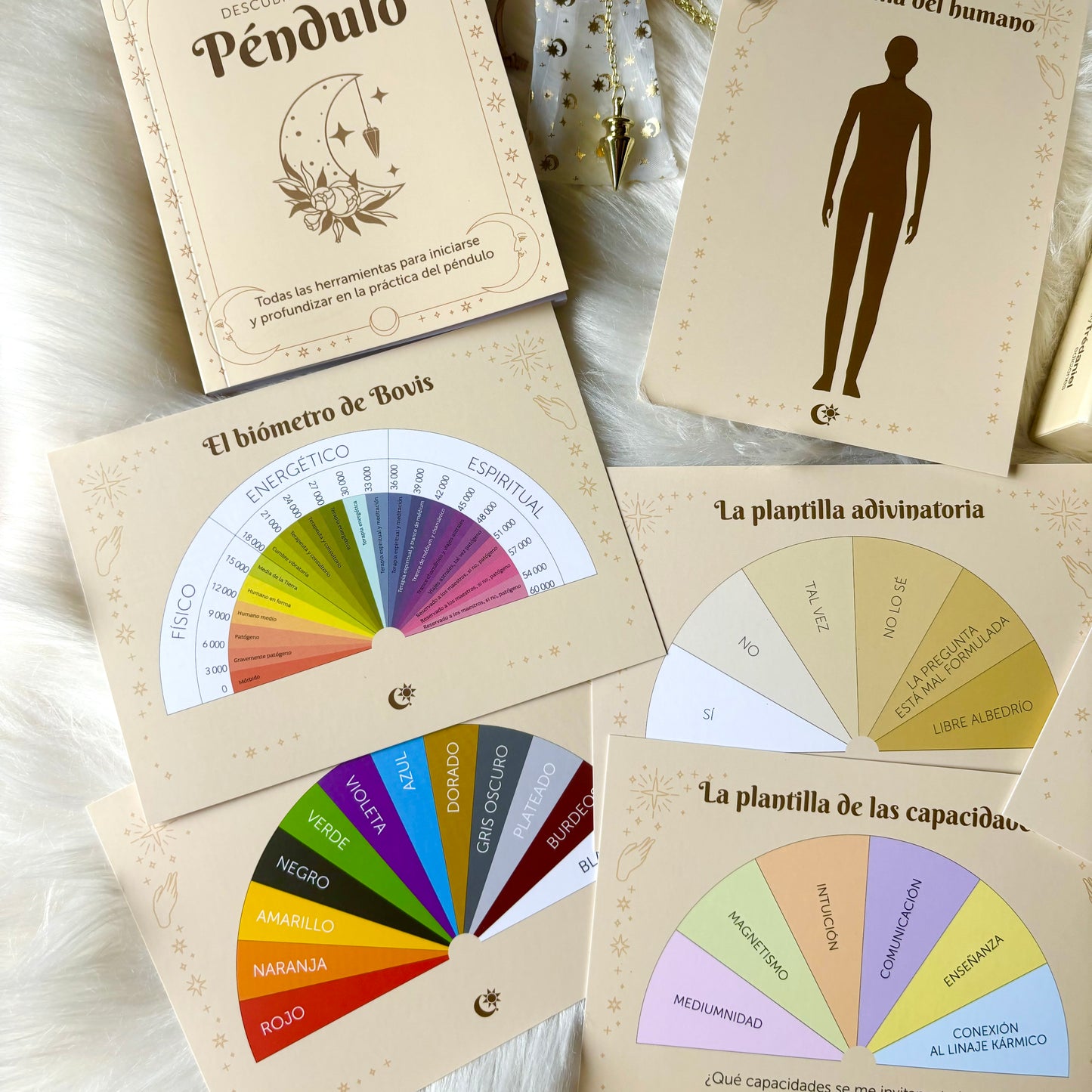 Descubriendo el Péndulo - Kit péndulo, guía y tablas