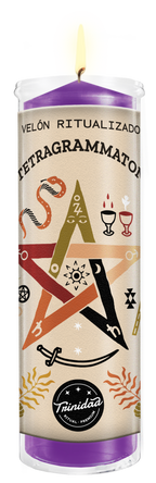 Velón Ritualizado Tetragrammaton | Protección y Poder Divino