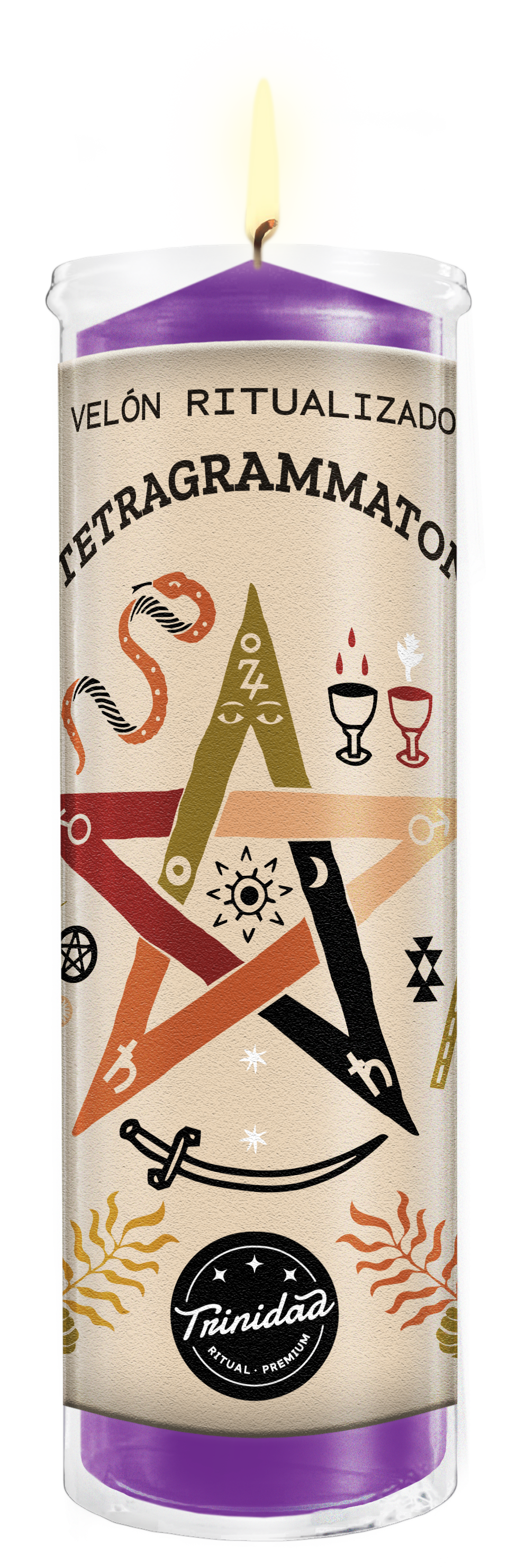 Velón Ritualizado Tetragrammaton | Protección y Poder Divino