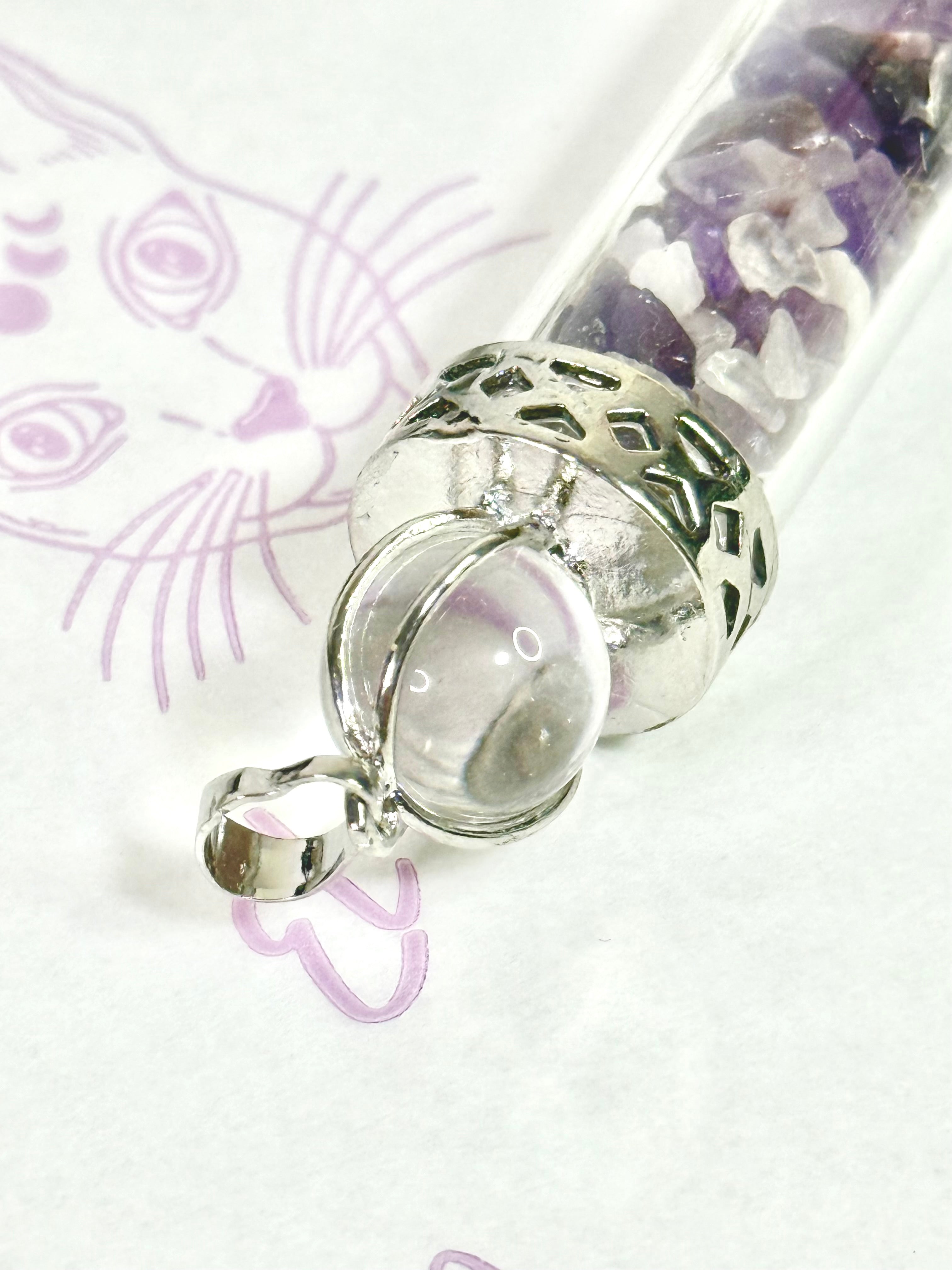 Varita de Poder Amatista y Cuarzo Cristal