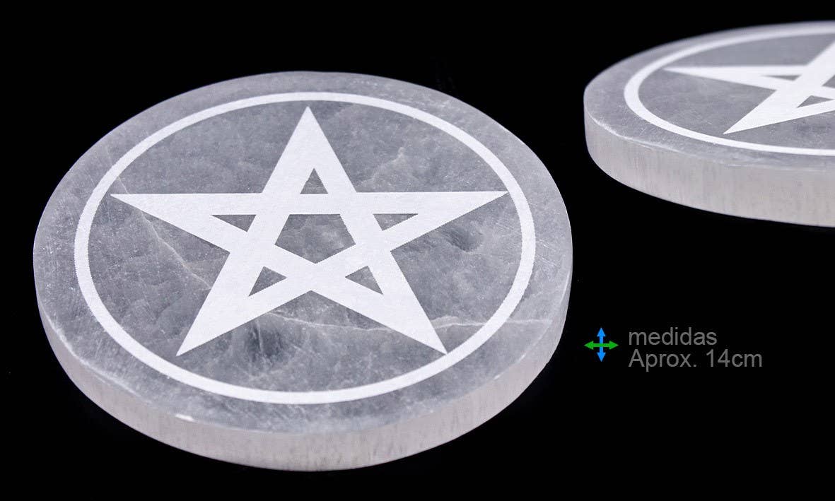 Placa de Selenita Pentagrama 14 cm