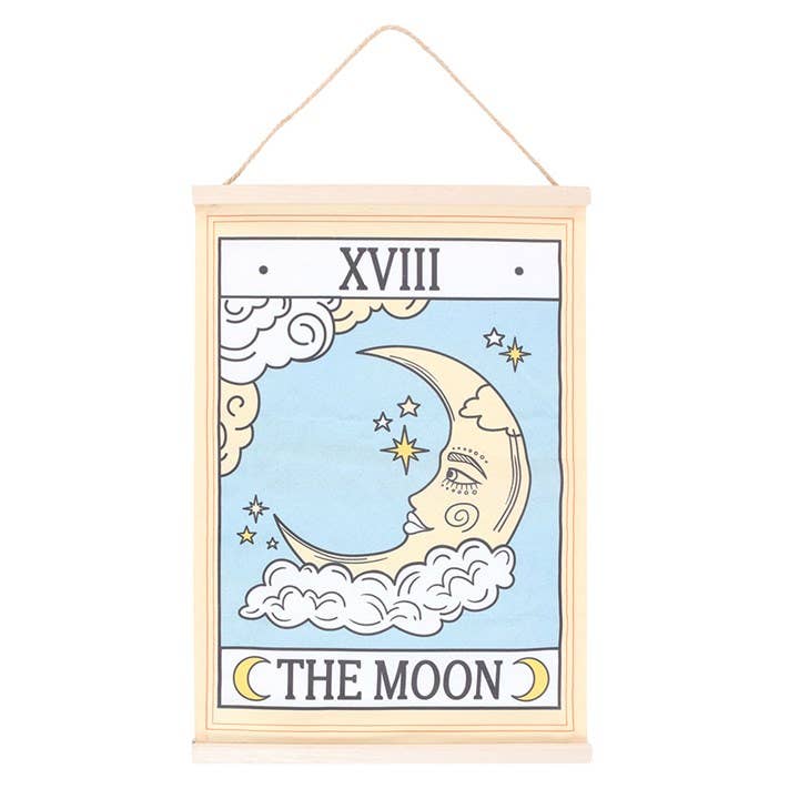 Tapiz de Pared de Carta de La Luna Tarot Vintage