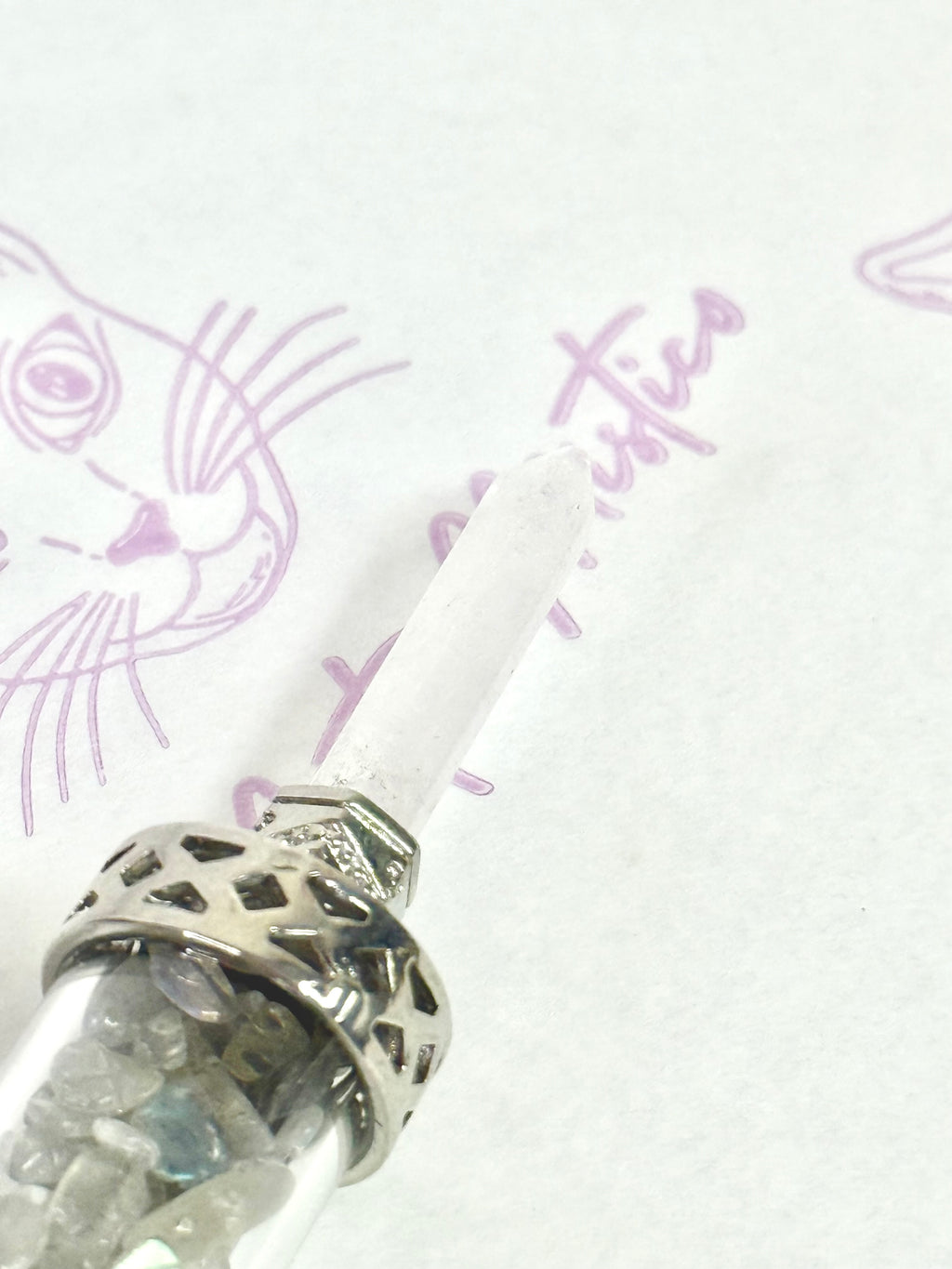 Varita de poder Labradorita y Cuarzo Cristal