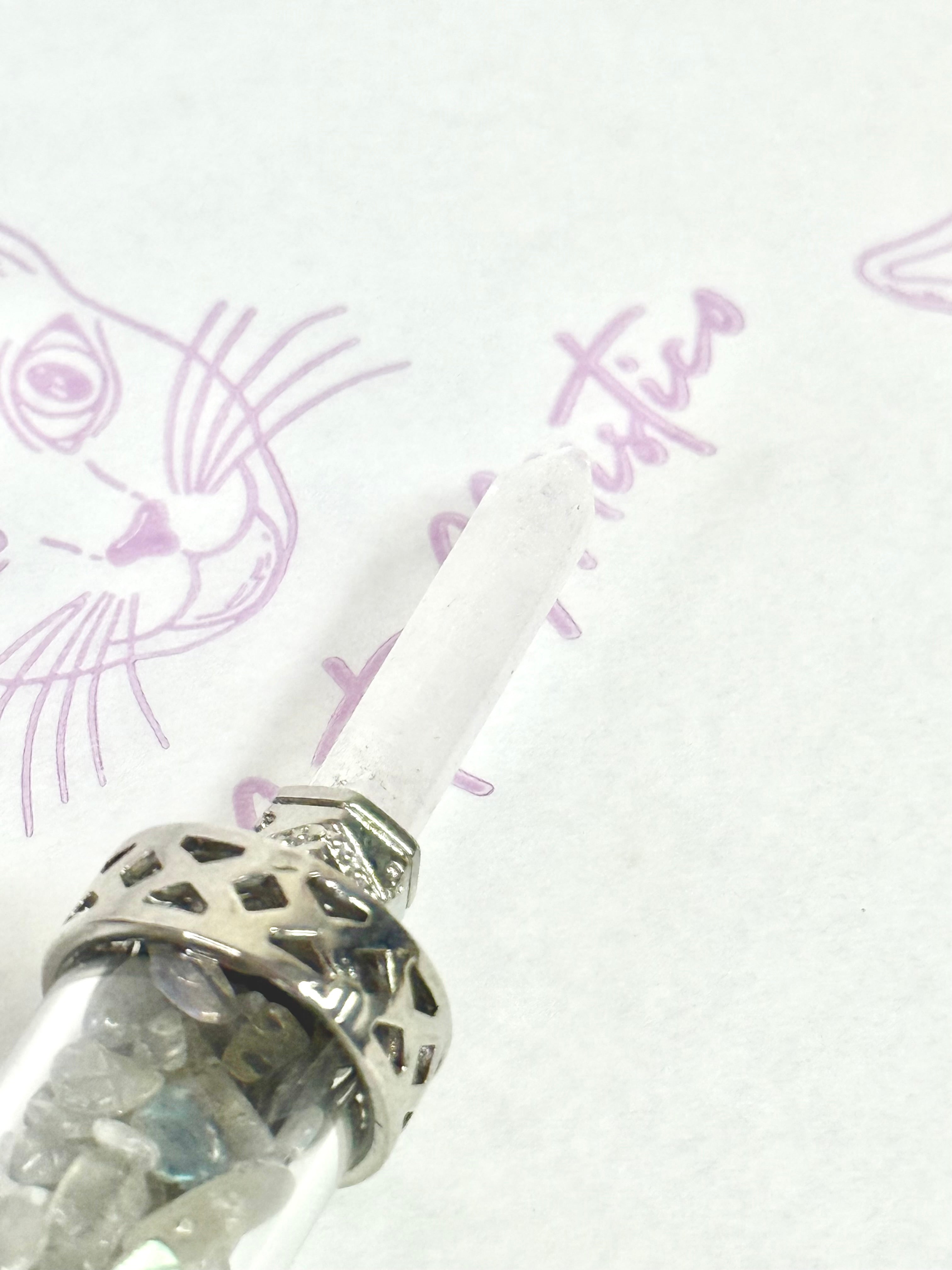 Varita de poder Labradorita y Cuarzo Cristal