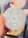 Placa de Selenita Metatrón calidad Extra | Purificacion, calma y protección