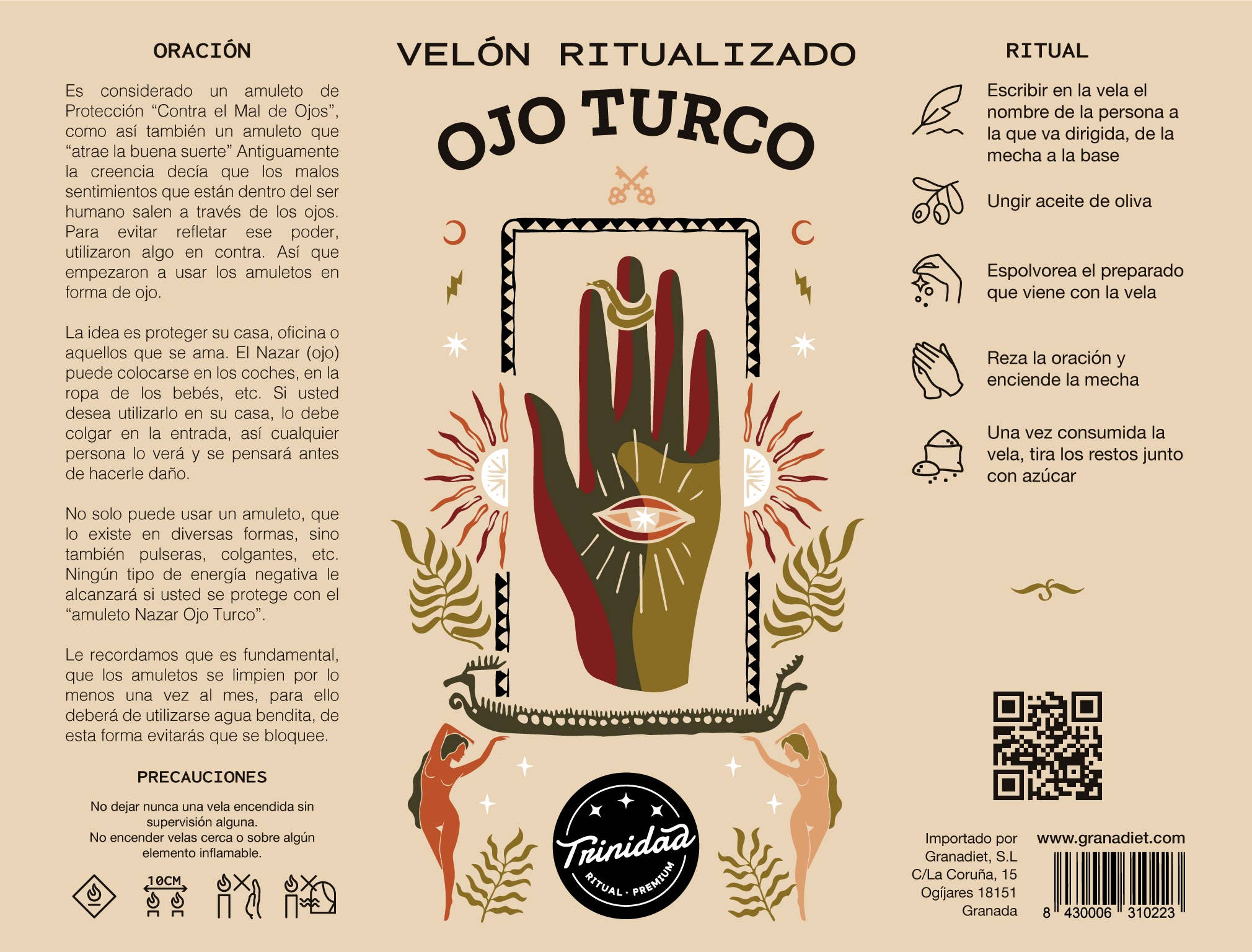 Velón Ritualizado Ojo Turco | Protección