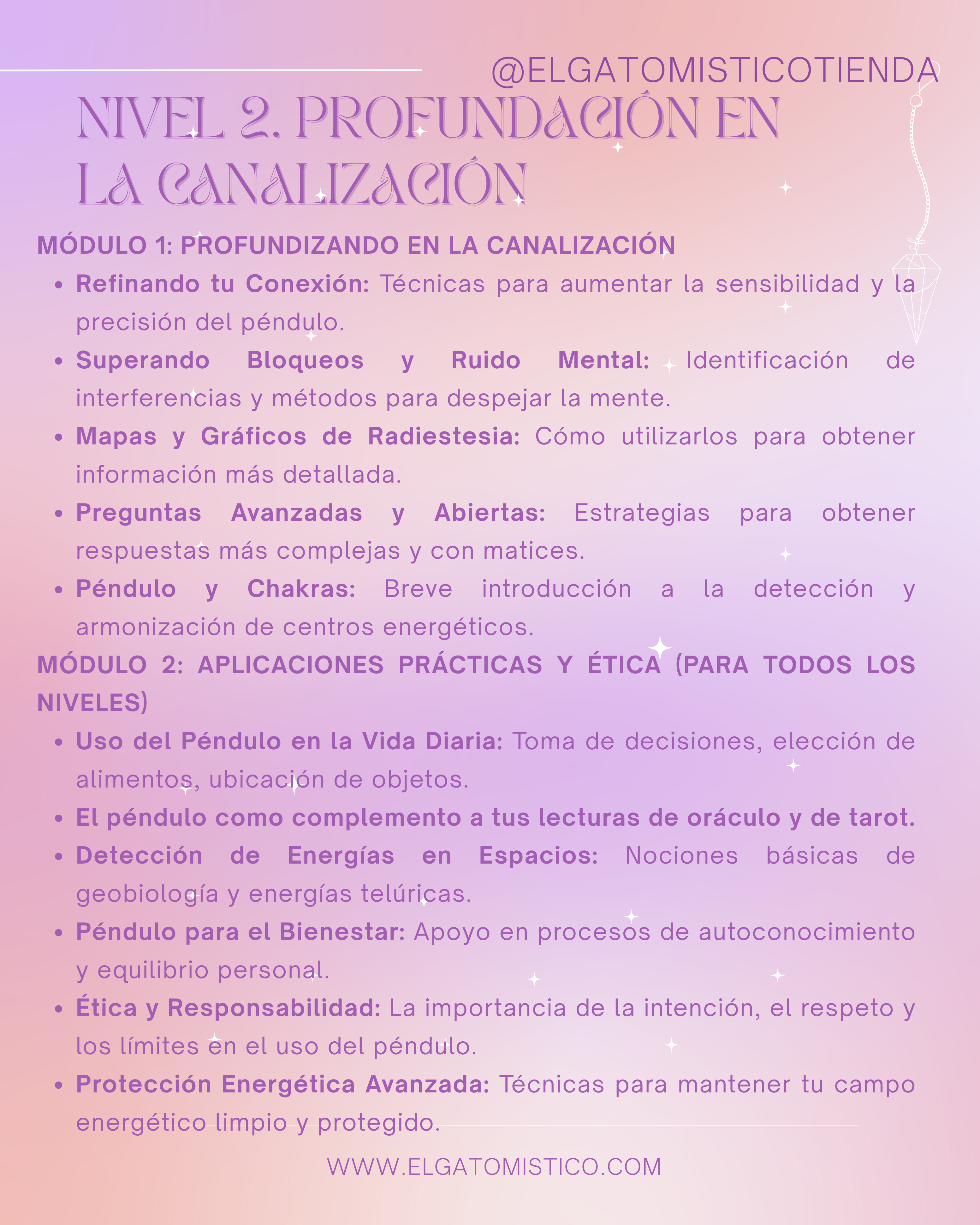 Curso de Péndulo - PLAZAS AGOTADAS - Próxima convocatoria Enero/Febrero