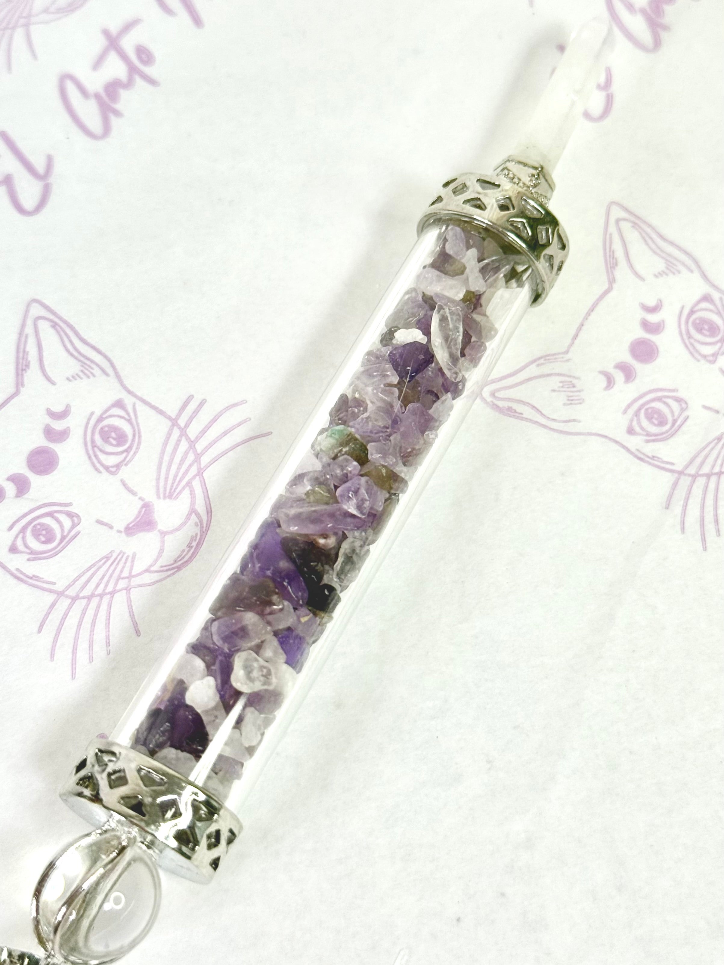 Varita de Poder Amatista y Cuarzo Cristal