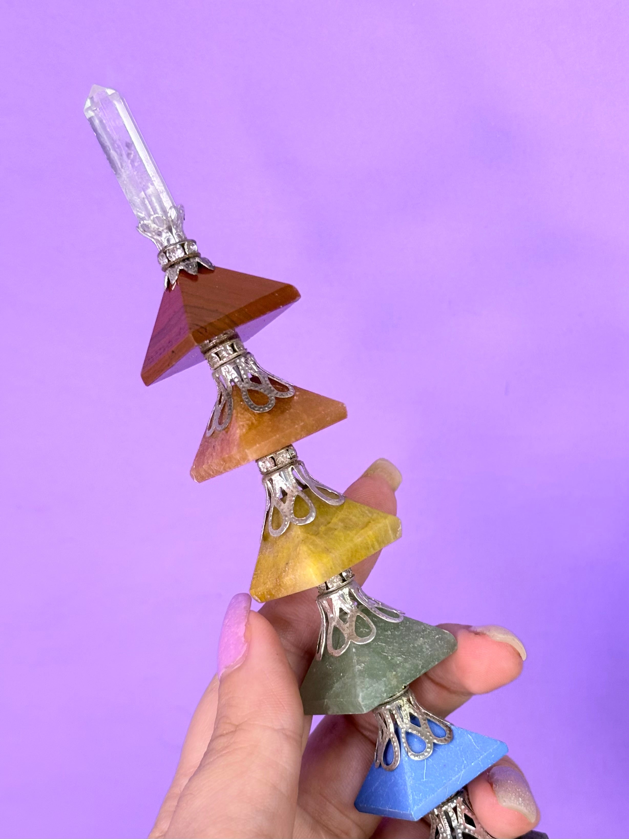 Varita de Canalizadora 7 Chakras y Cuarzo cristal | XL