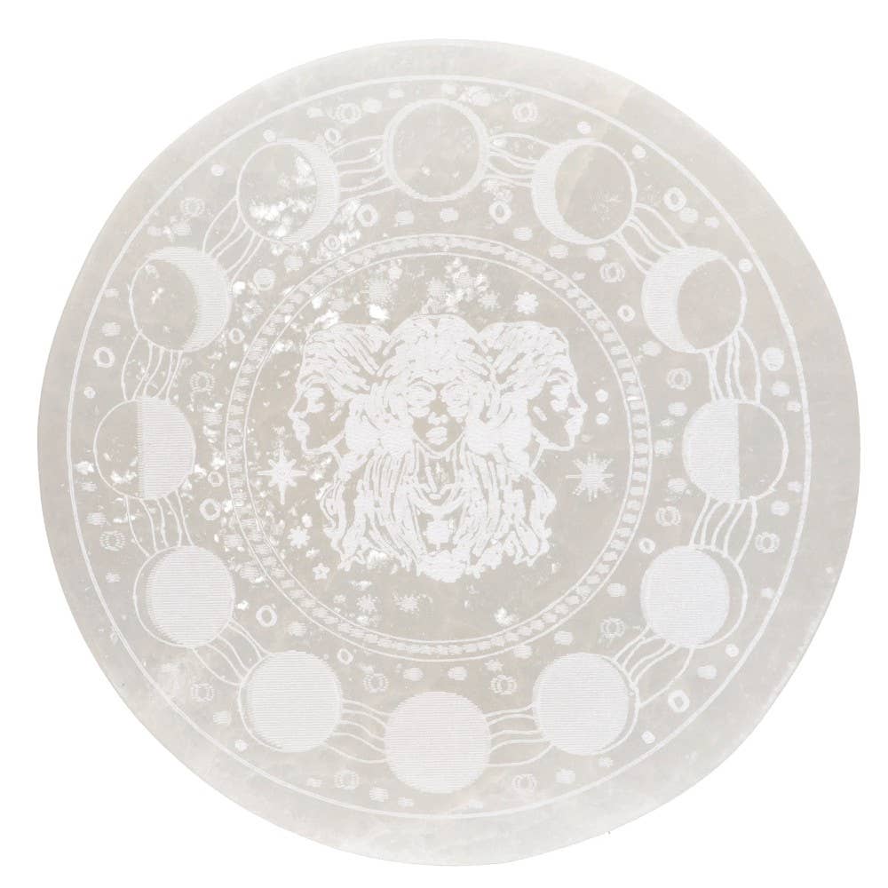 Placa de Selenita Fases Lunares y Triple Diosa | Purificación y Energía Femenina