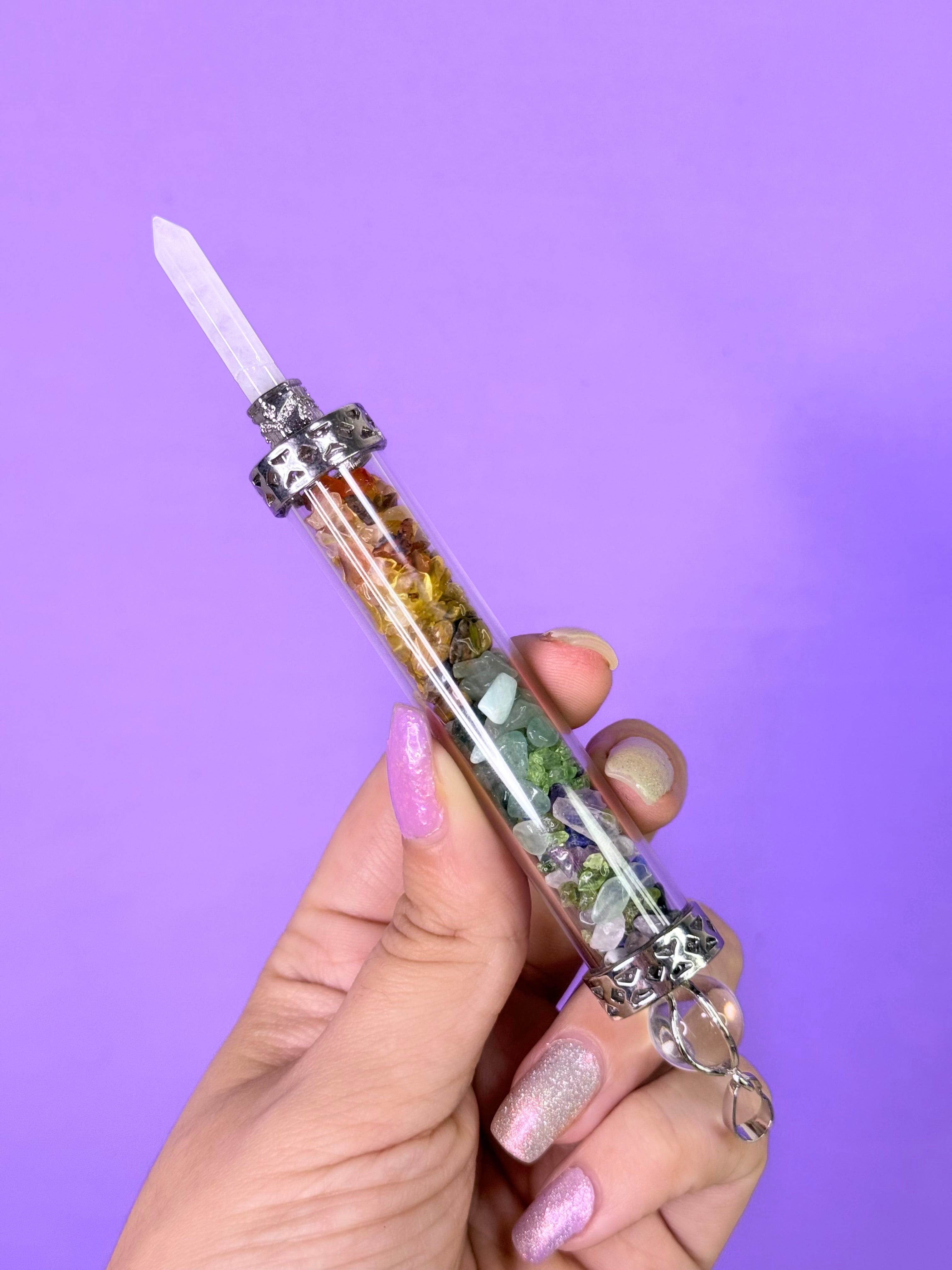 Varita de Poder 7 Chakras y Cuarzo Cristal