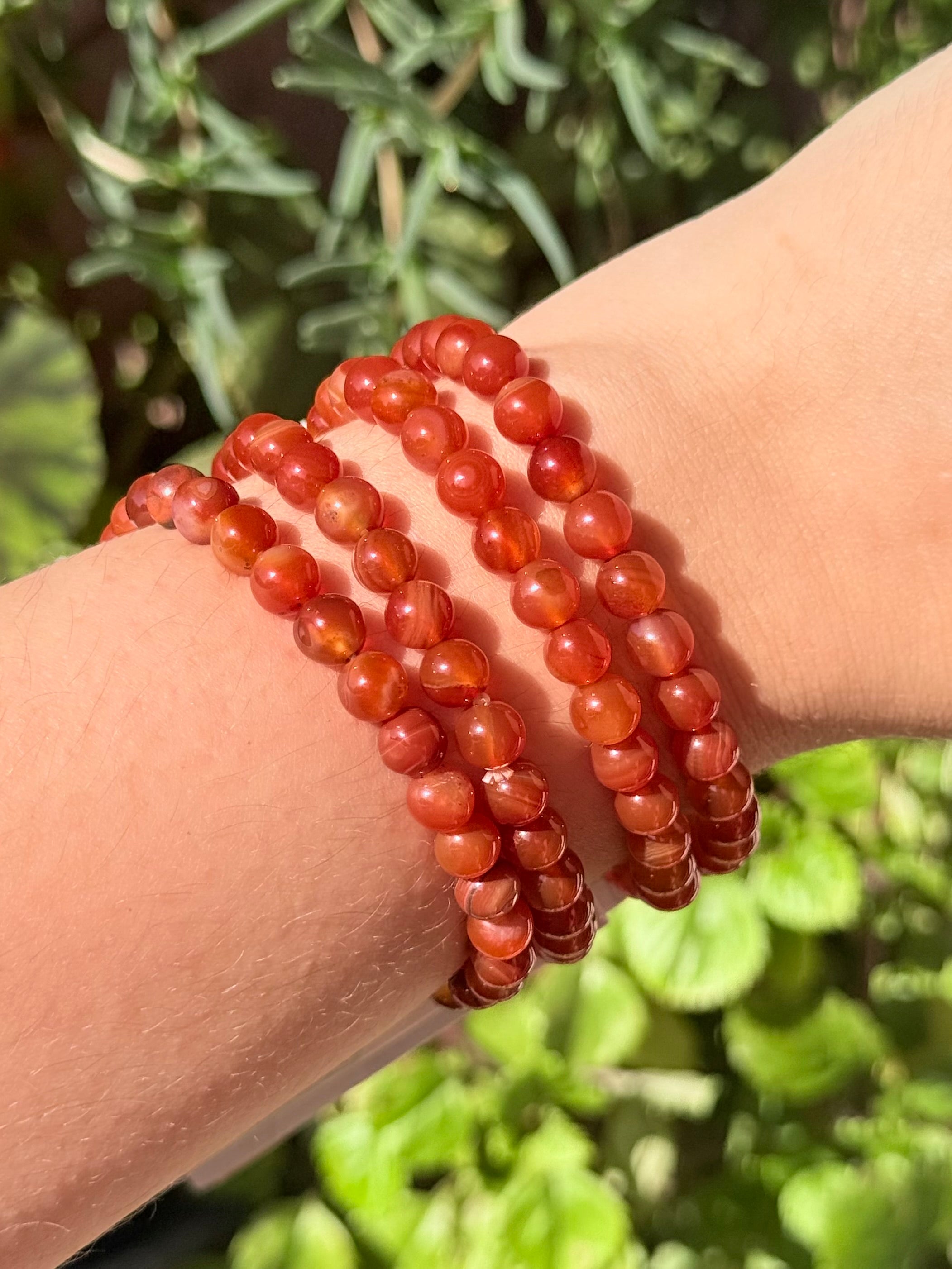 Pulsera Cornalina 6mm | Energía y Vitalidad