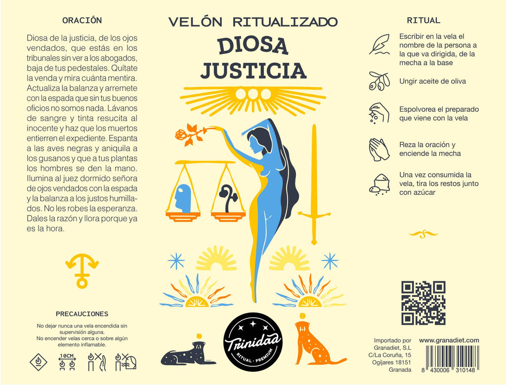 Velón Ritualizado Diosa Justicia