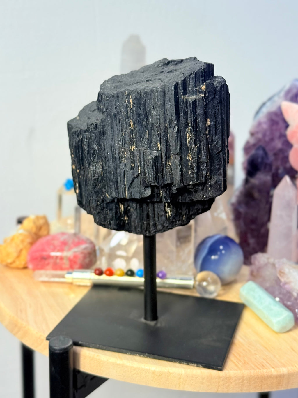 Turmalina Negra con Peana XL | Protección y Estabilidad Energética