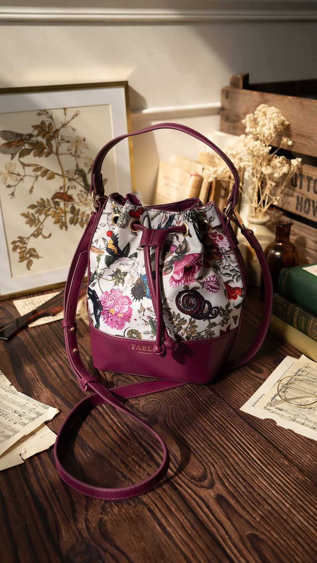 Bolso Saco Estampado Botánico Silvestre | Fable England | Preventa