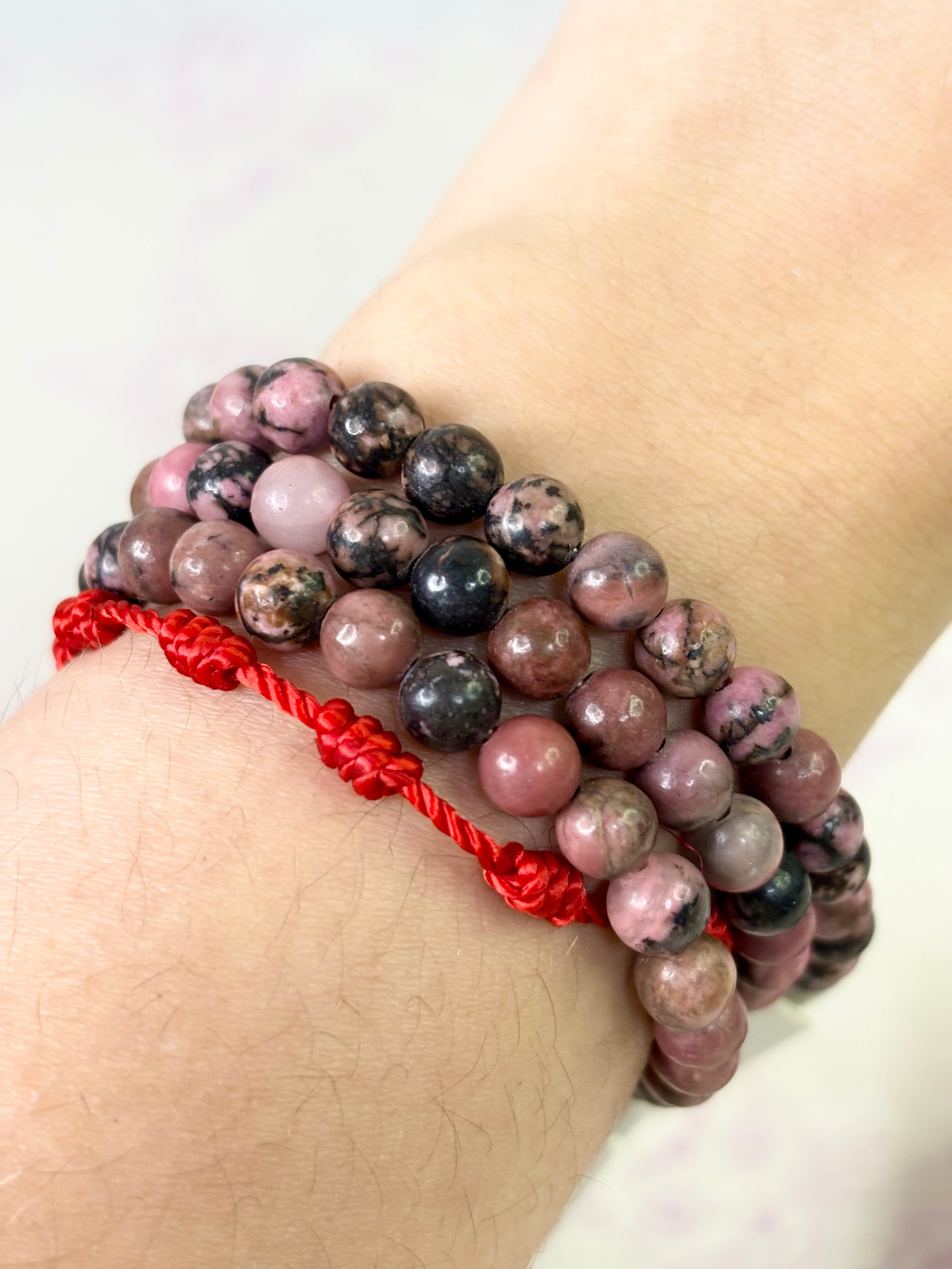 Pulsera Rodonita 6mm - Equilibrio y sanación emocional