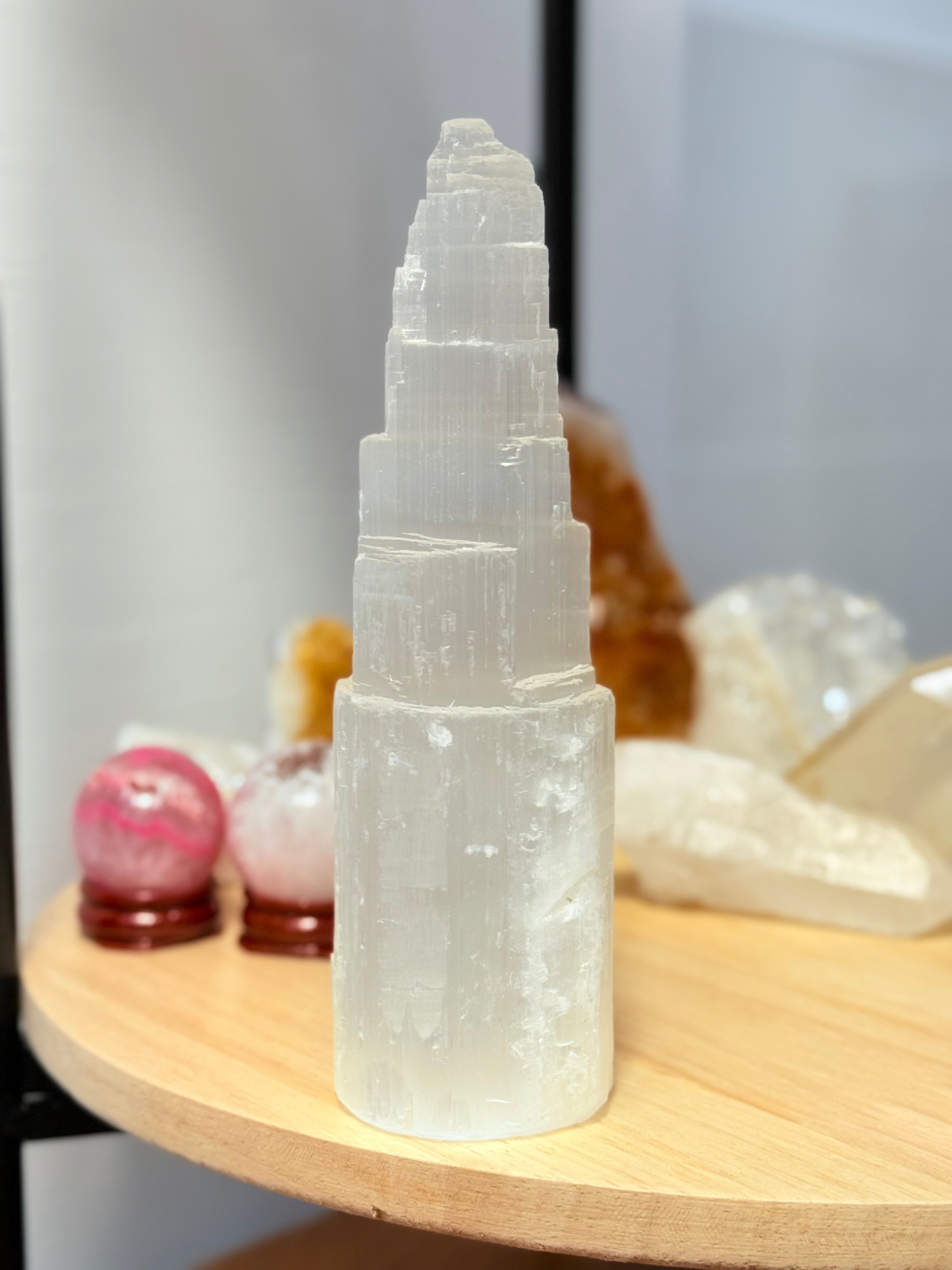 Monolito Selenita Grande calidad Extra 15cm | Purificación y Armonía