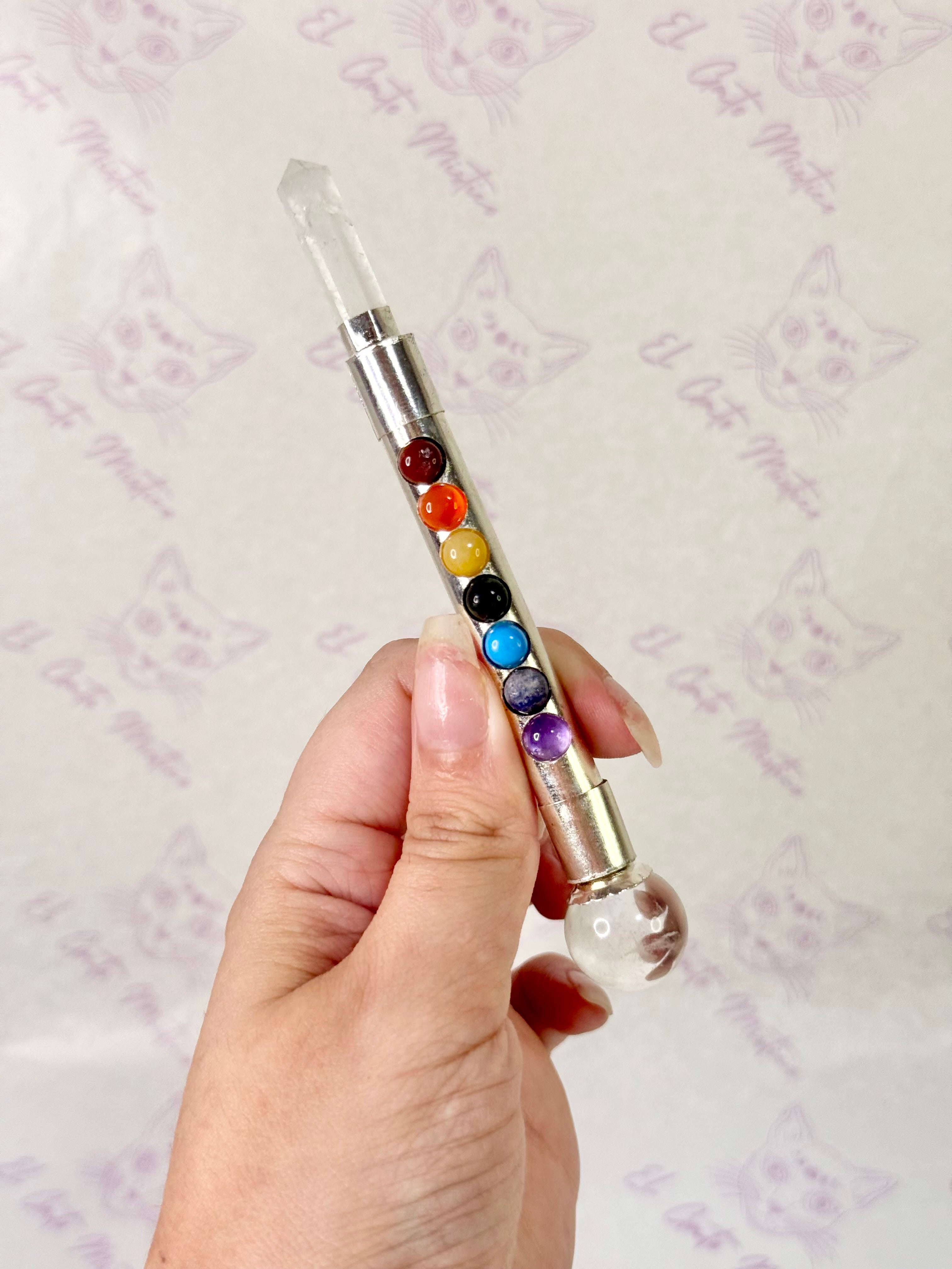 Varita de Poder 7 Chakras en Plata