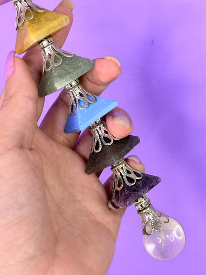 Varita de Canalizadora 7 Chakras y Cuarzo cristal | XL