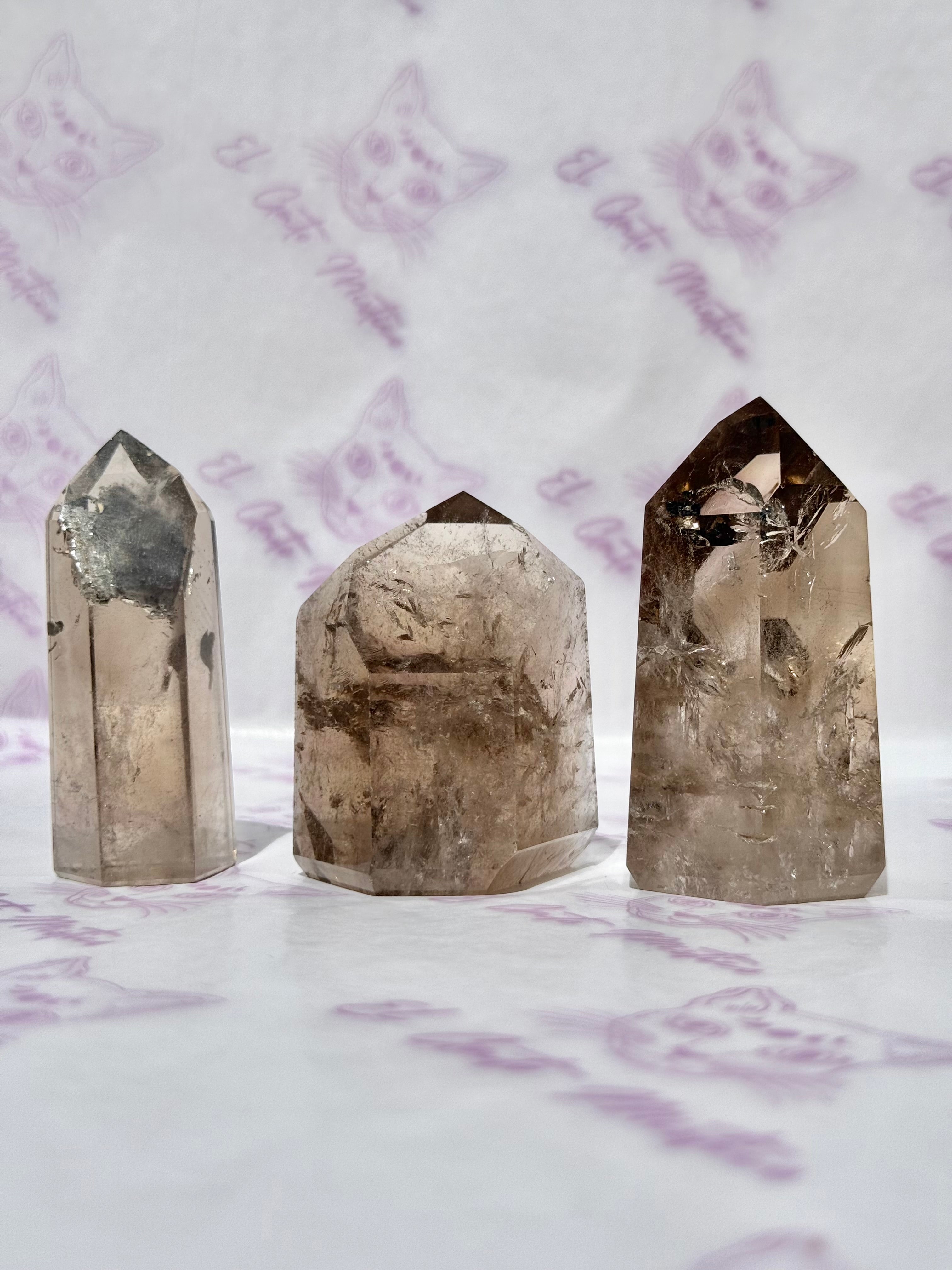 Puntas Pulidas de Cuarzo Ahumado | Protección y Enraizamiento