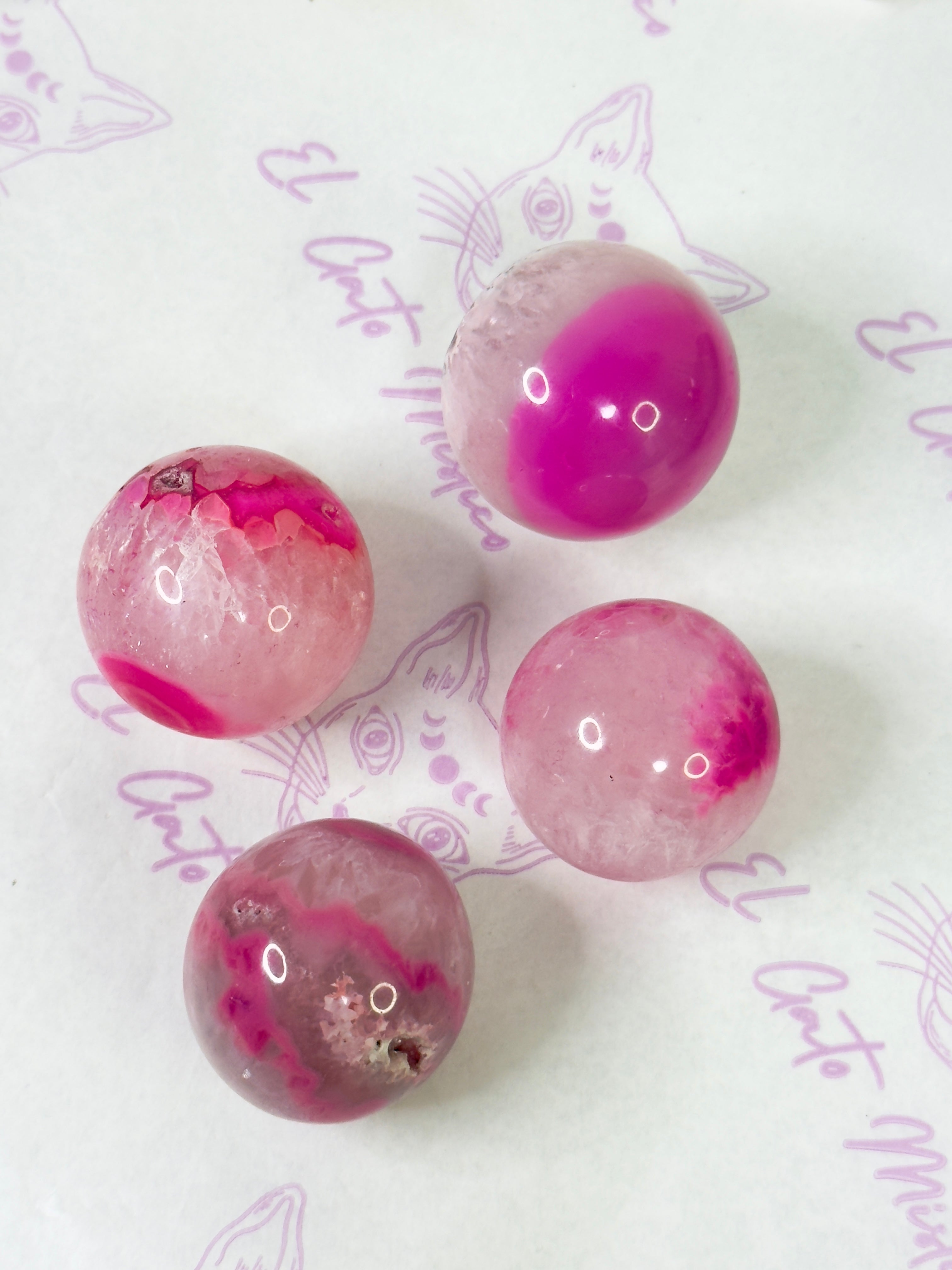 Esferas Ágata Fucsia teñida | Estabilidad, Armonía y Equilibrio