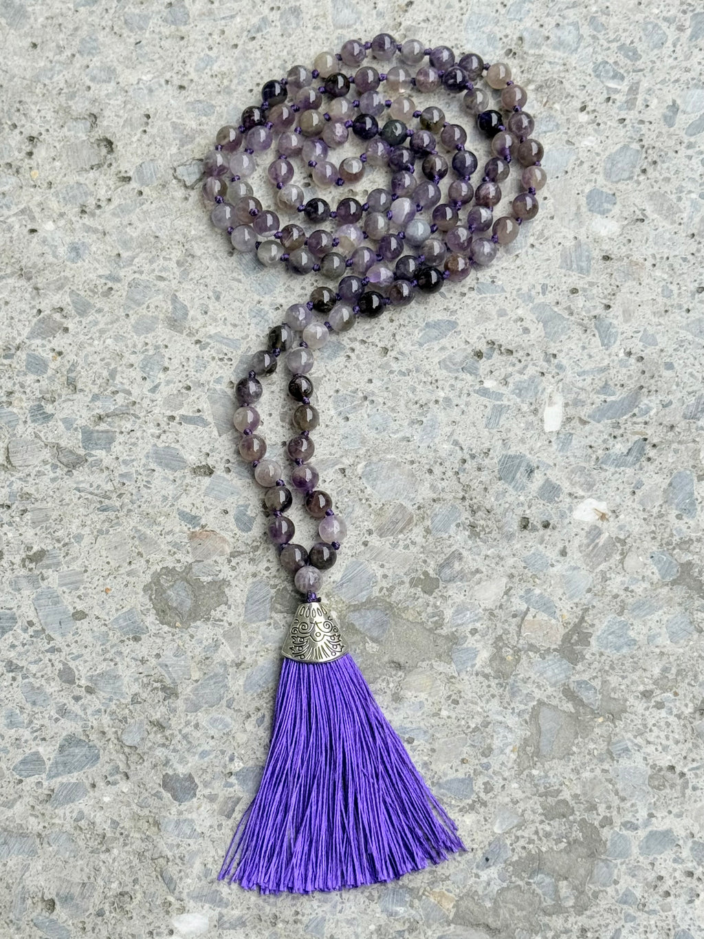 Japa Mala Amatista 108 cuentas | Calma, intuición y transmutación espiritual