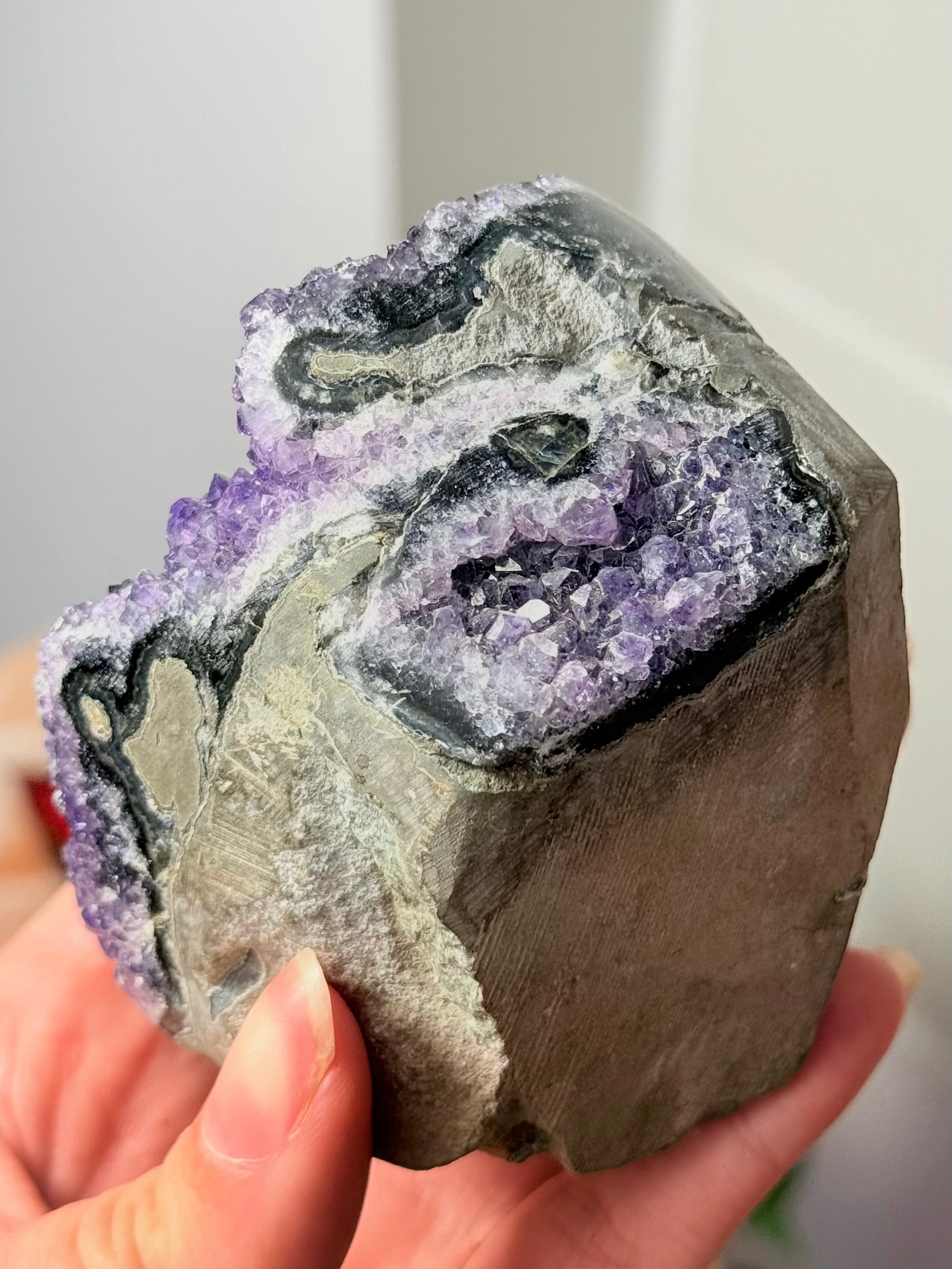 Drusa de Amatista base pulida Calidad Extra | Transmutación y Calma