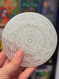 Placa de Selenita Mandala | 10cm