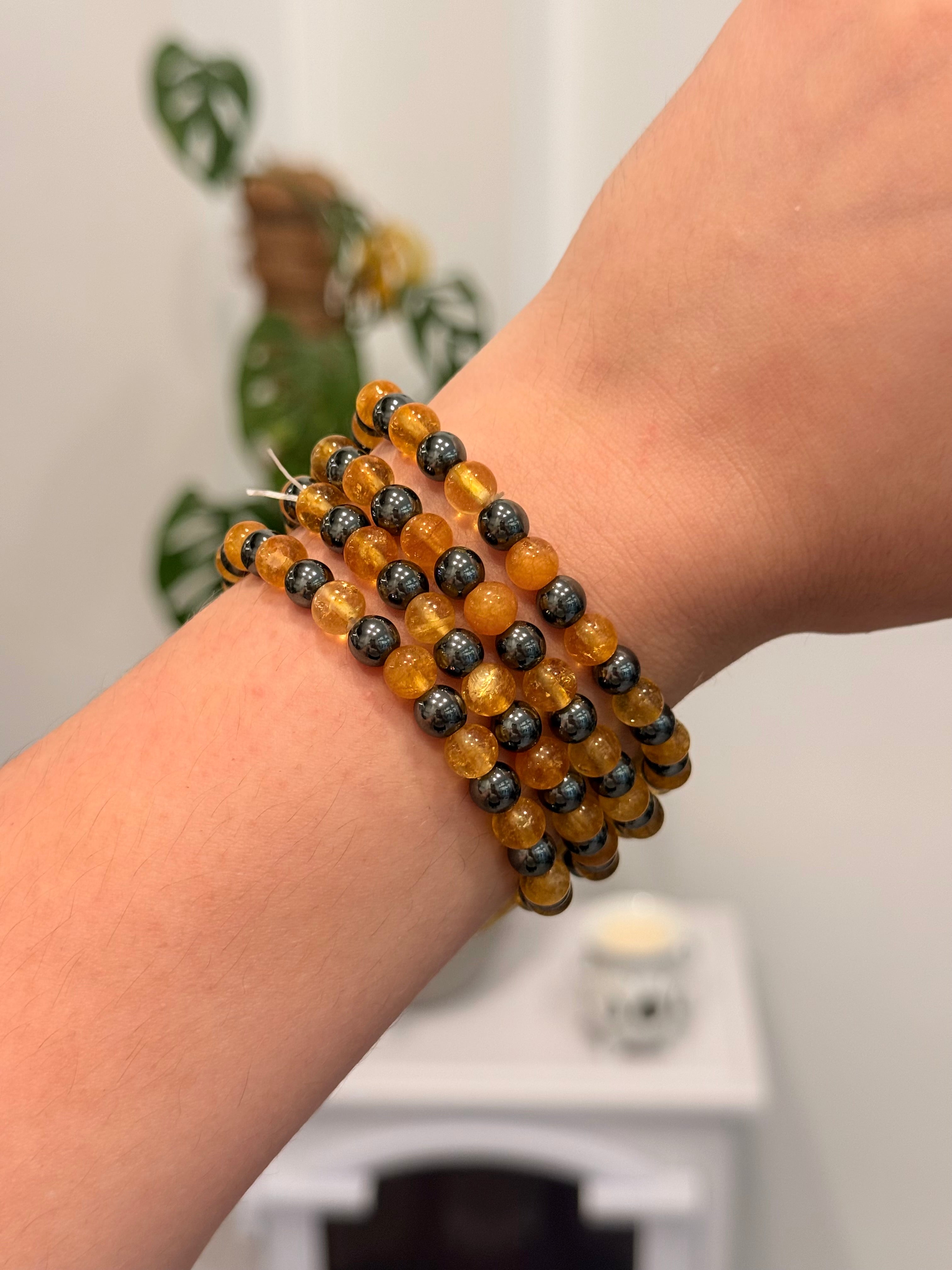 Pulsera Manifestación del Dinero 6mm | Citrino y Hematite