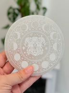 Placa de Selenita Fases Lunares y Triple Diosa | Purificación y Energía Femenina