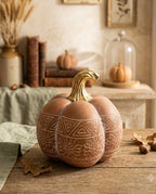 Calabaza decorativa “Aura de Otoño” | Tallado bohemio