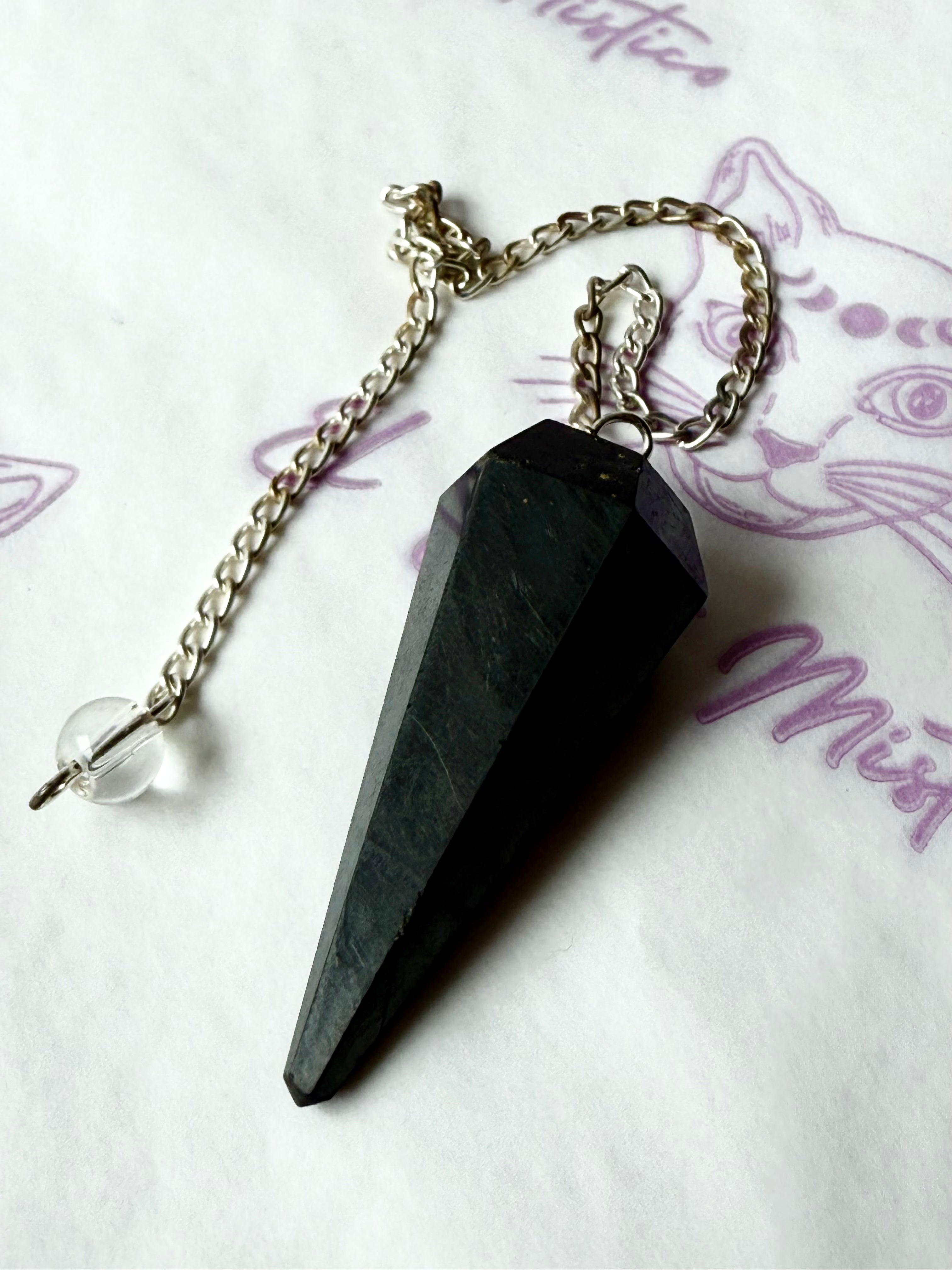 Péndulo Facetado de Obsidiana