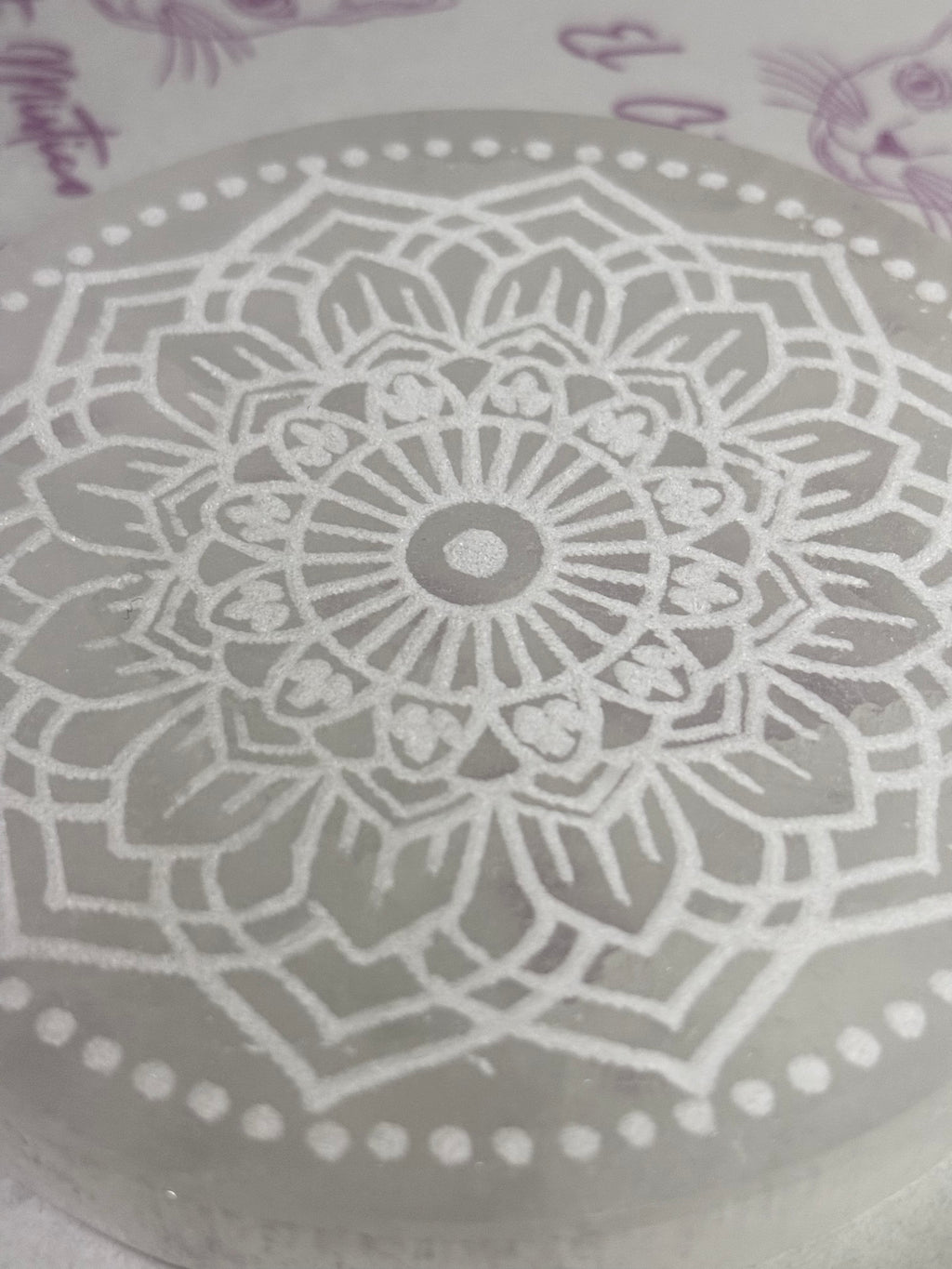 Placa de Selenita Mandala | 10cm