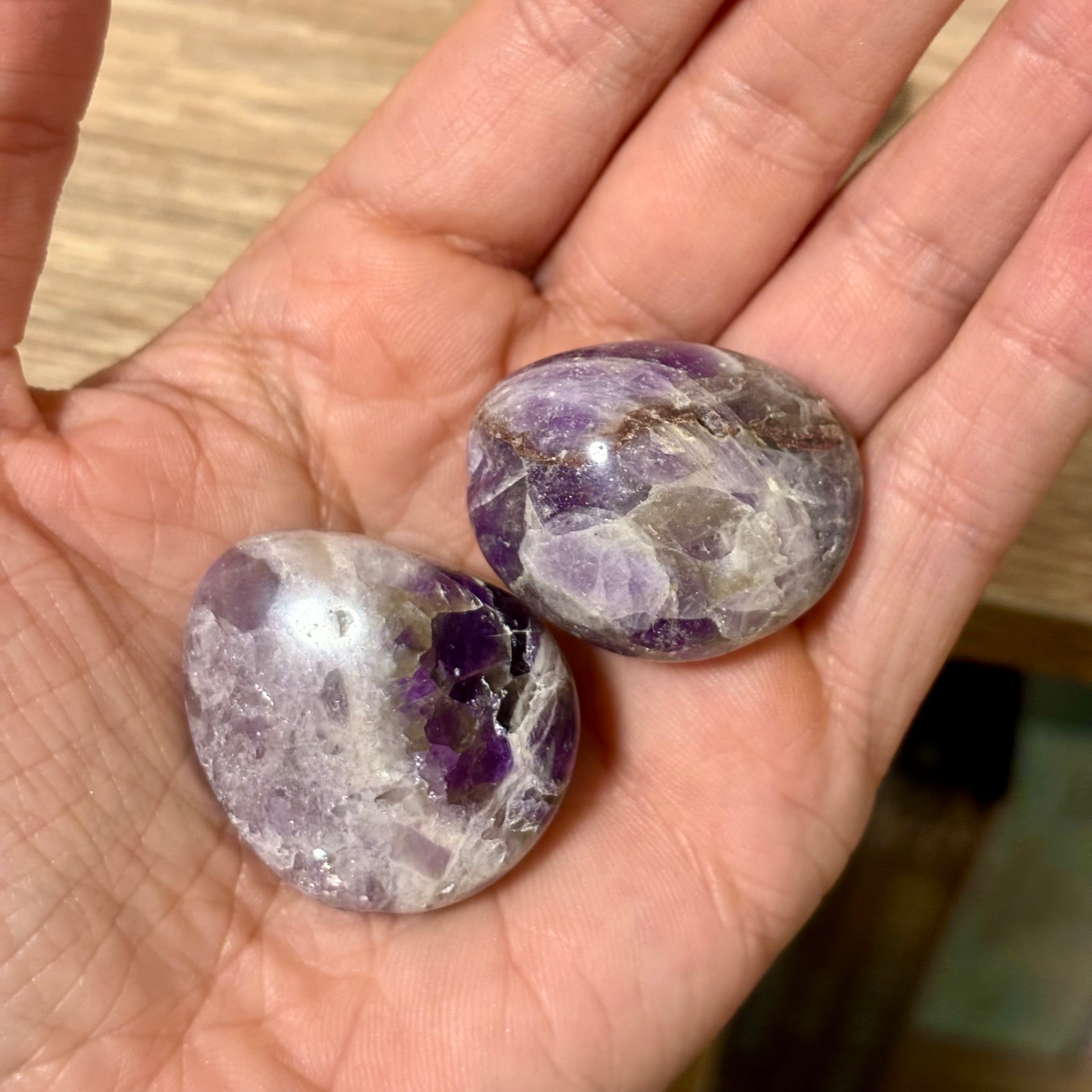 Amethyst Chevron Tumbled Stones