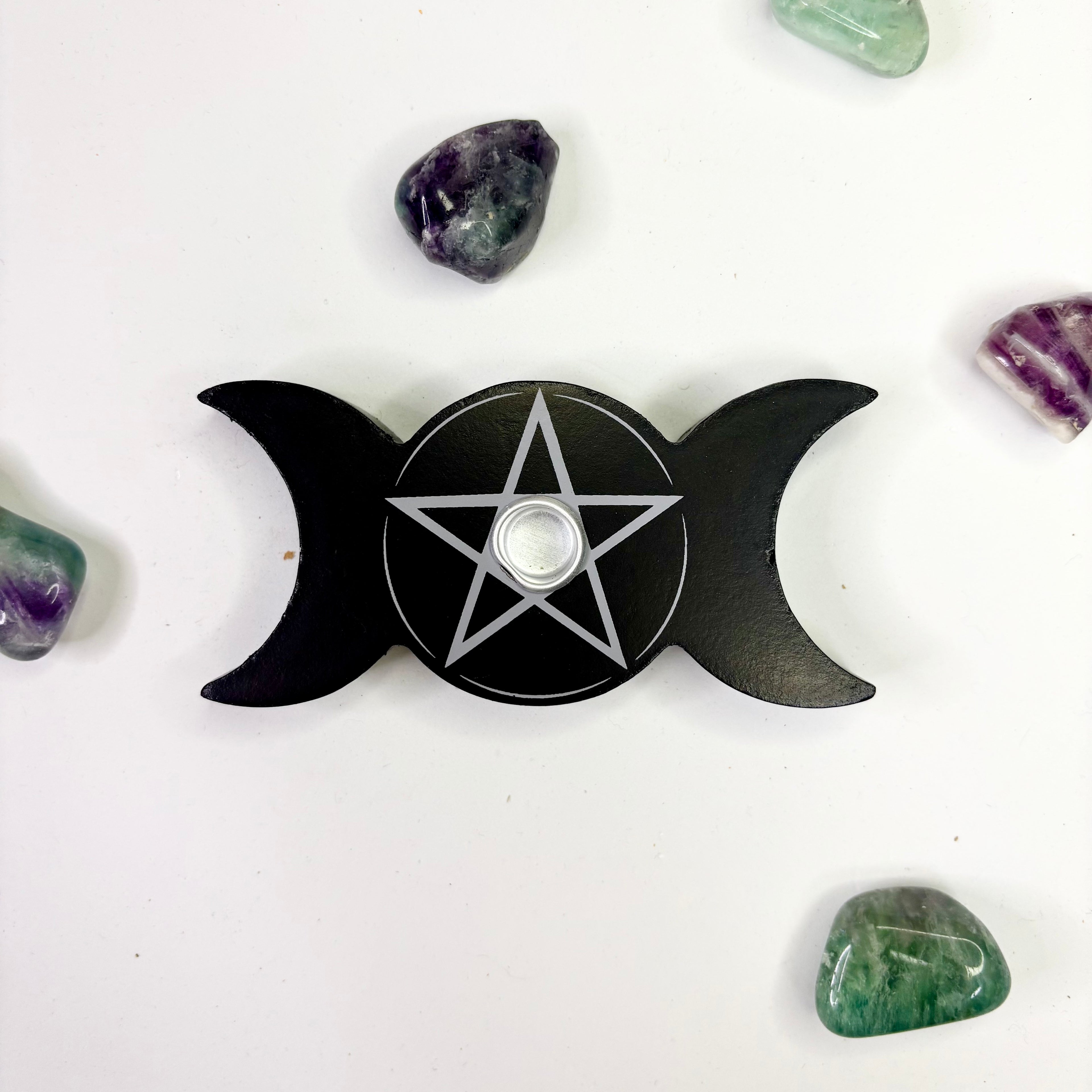 Portavelas Triple Luna y Pentagrama | Magic Spell