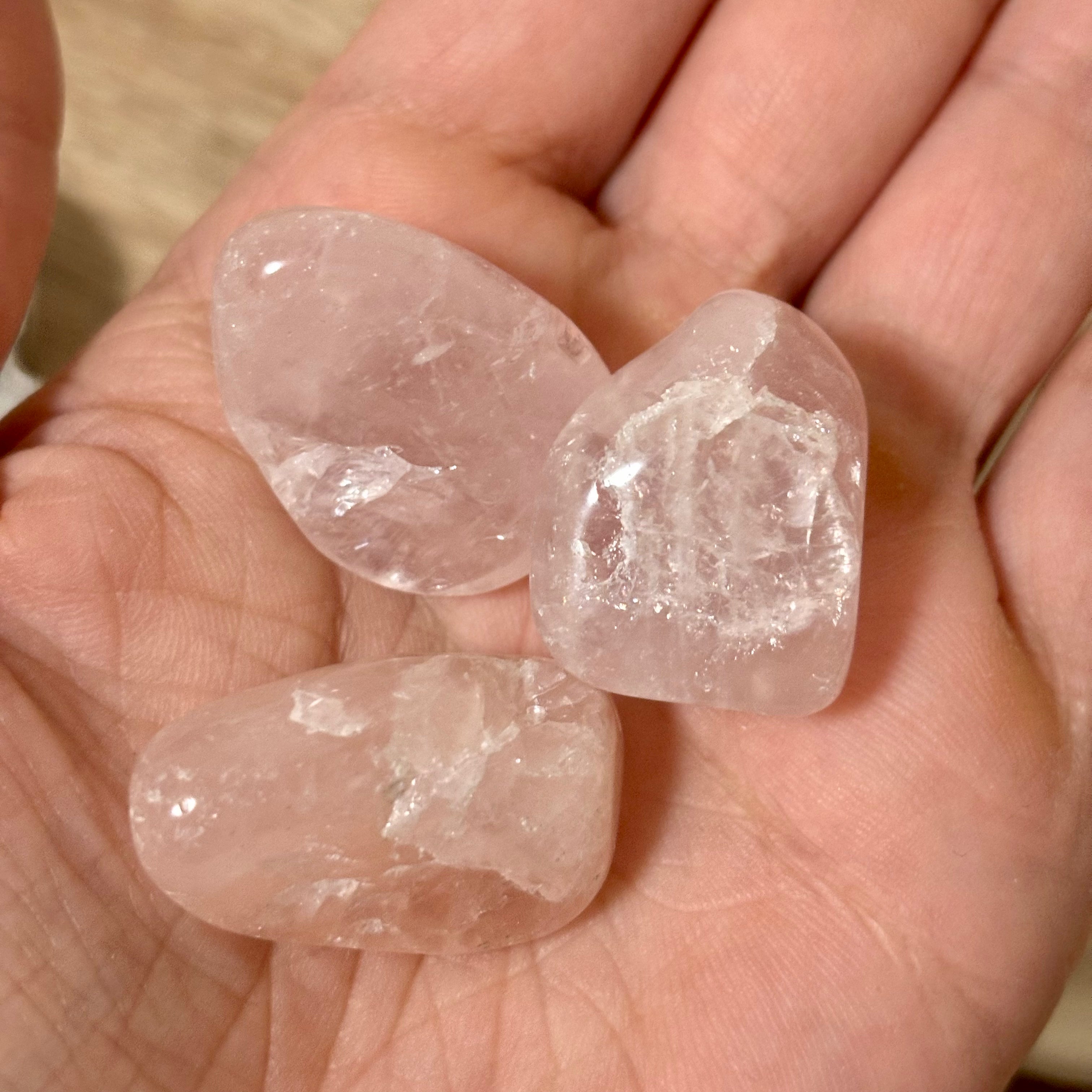Polished rose quartz