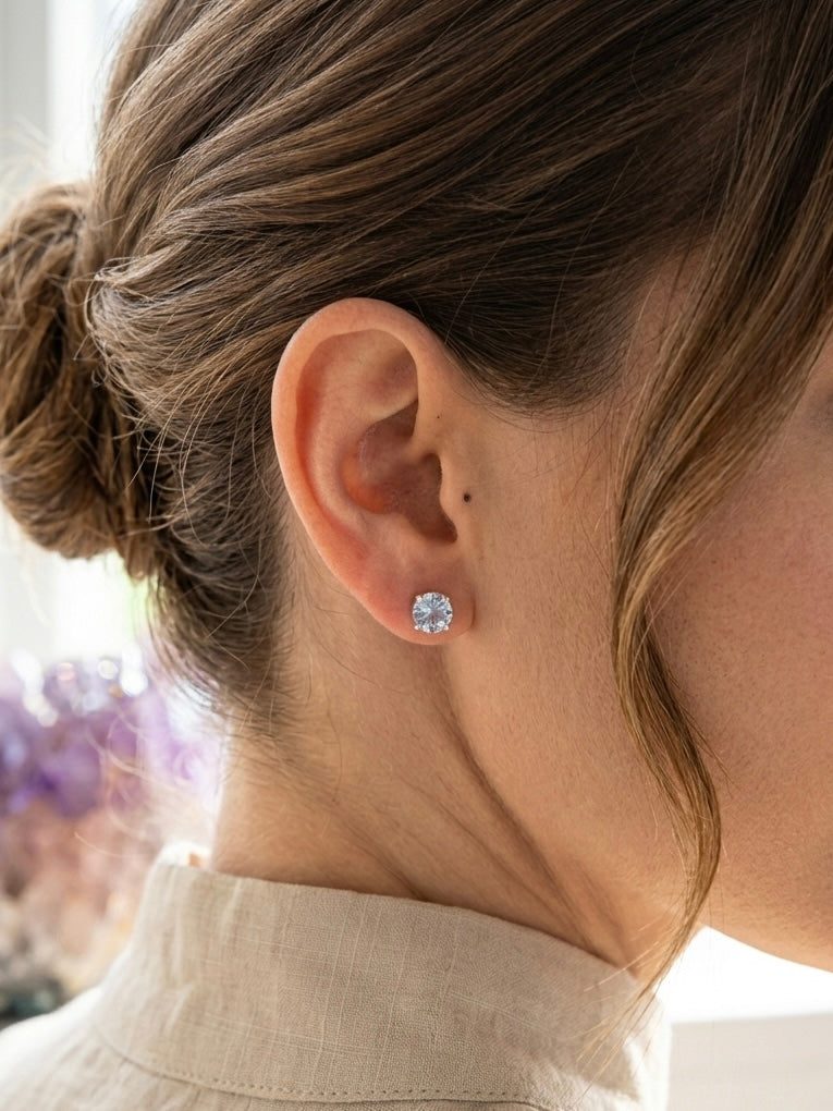 Pendientes “Aisha” de Topacio Natural en Plata de Ley 925 | Foco y Manifestación