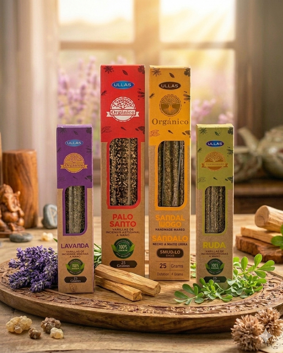 Pack de 4 Inciensos Ullas | 4 Aromas Esenciales para tu Hogar