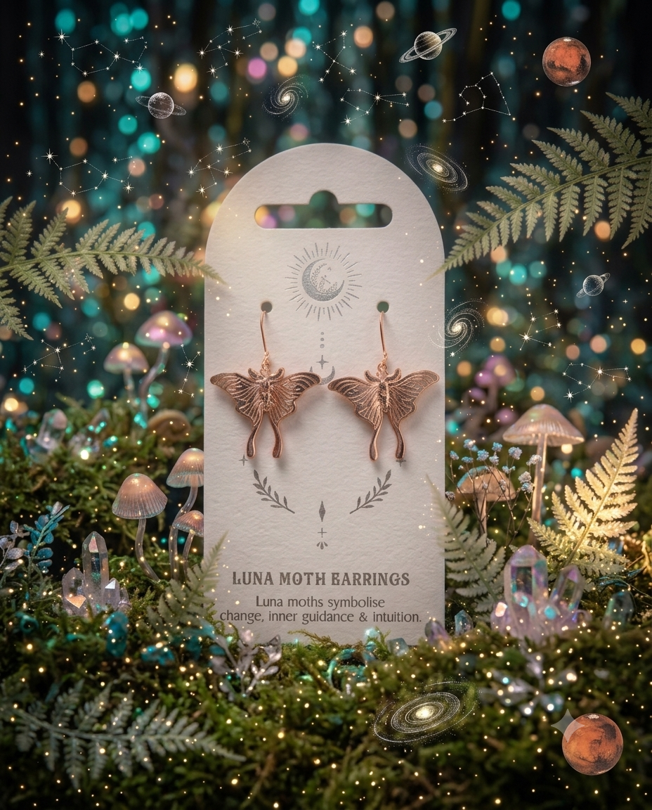 Pendientes Polilla de Luna – Guía y Transformación