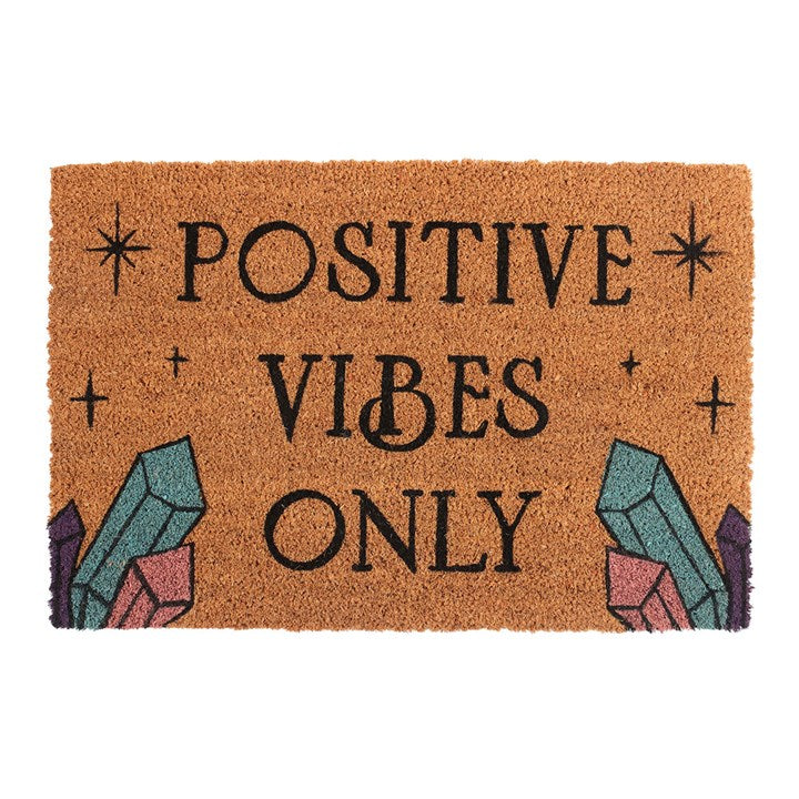 Felpudo Positive Vibes Only | Natural de fibra de coco