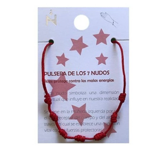 Pulsera protección 7 Nudos Roja