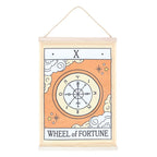 Tapiz de Pared de Carta de La Rueda de la Fortuna Tarot Vintage