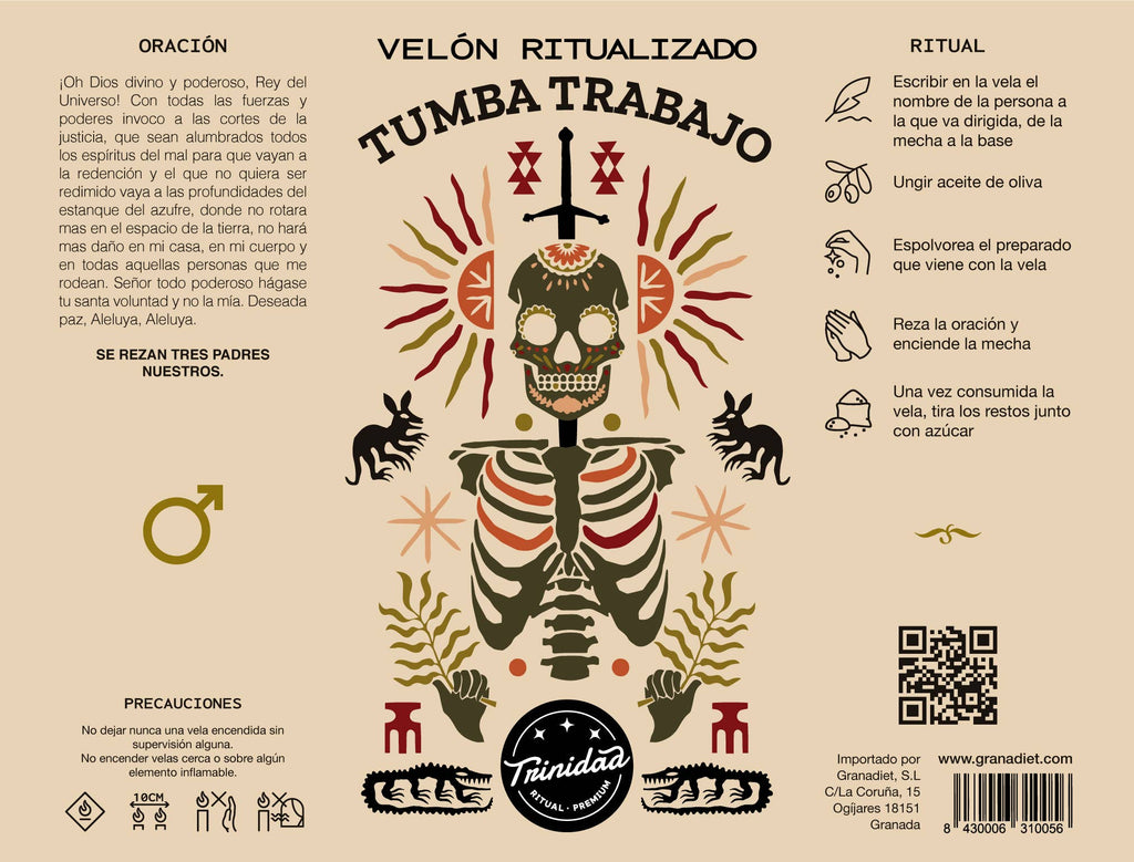 Velón Ritualizado Tumba Trabajo | Quita Brujería