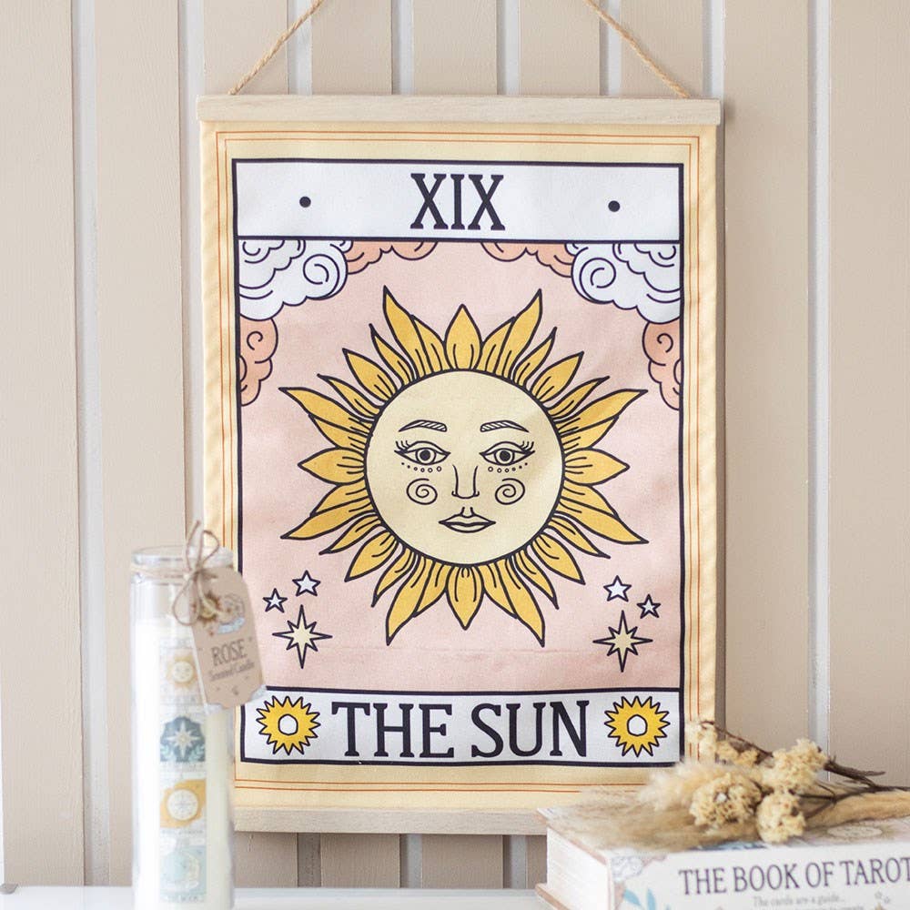 Tapiz de Pared de Carta de El Sol Tarot Vintage