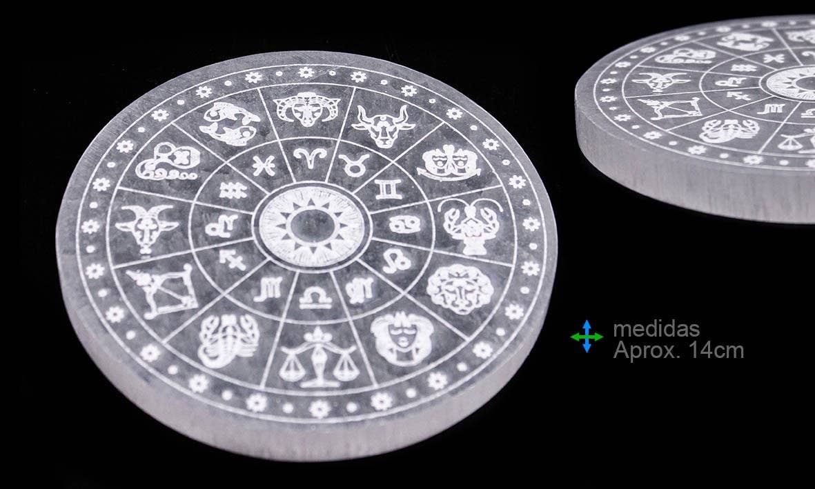 Placa de selenita Zodiaco 14 cm