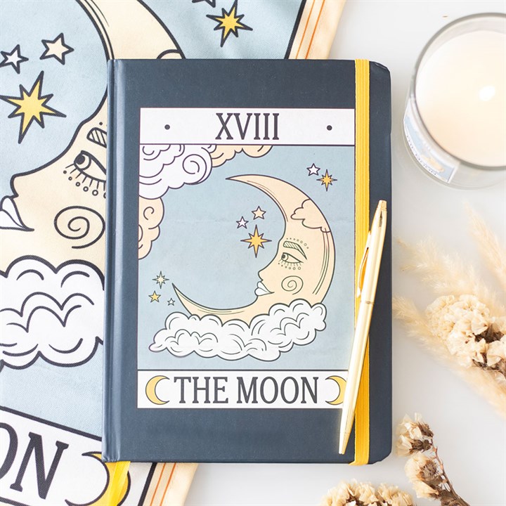 Libreta A5 Carta La Luna Tarot Vintage - Cuaderno de Notas Místico