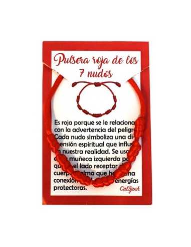 Pulsera protección 7 Nudos Roja